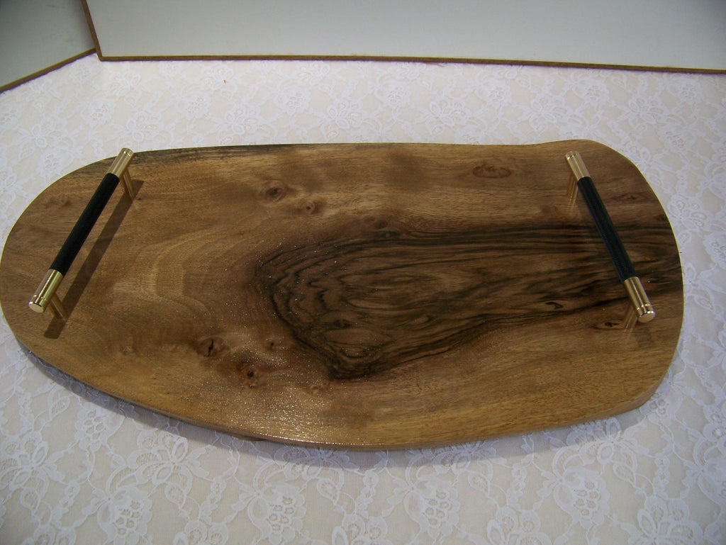 Live Edge Walnut Charcuterie Board - with handles.