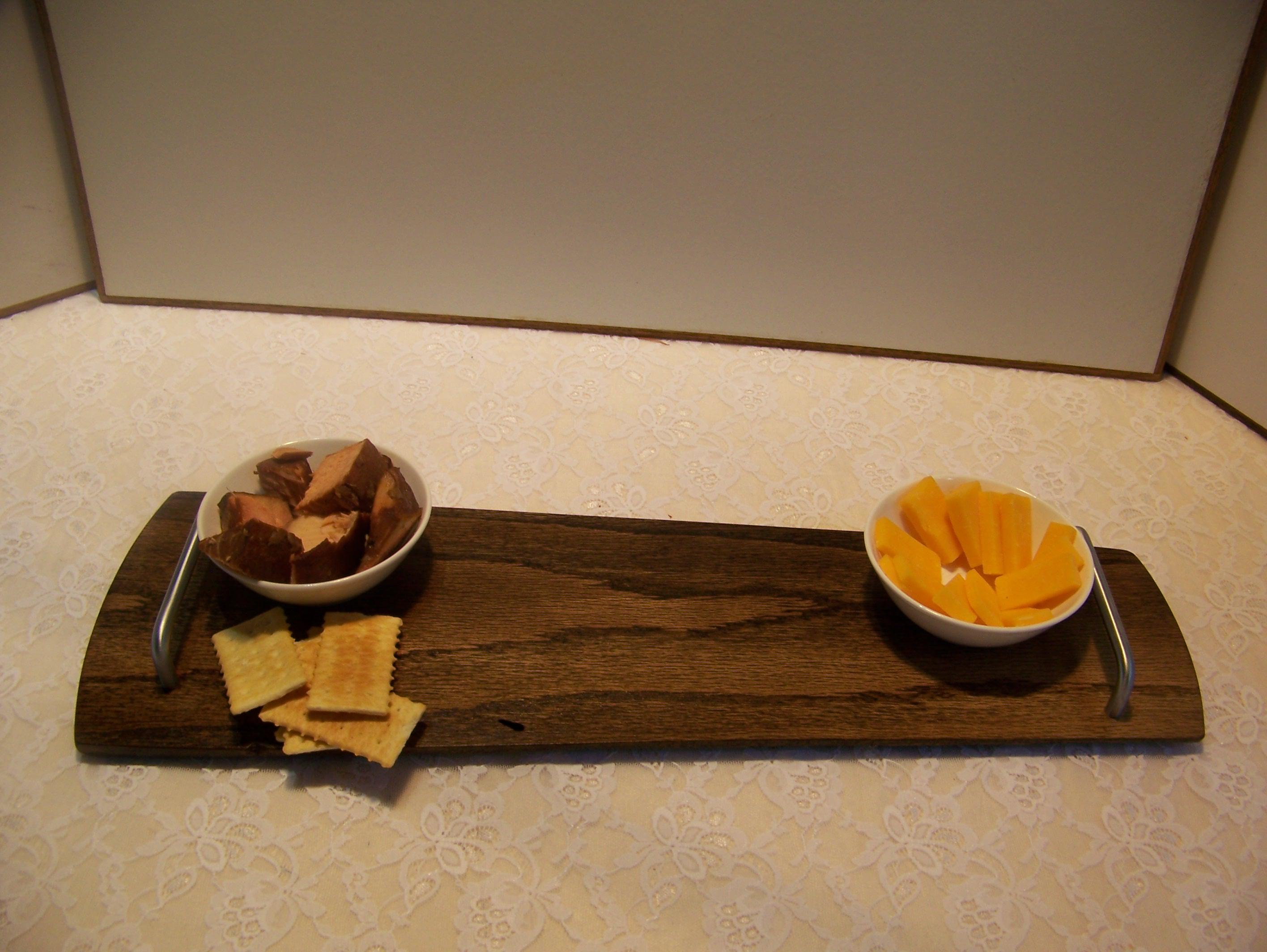 Live Edge Oak Charcuterie Board with handles