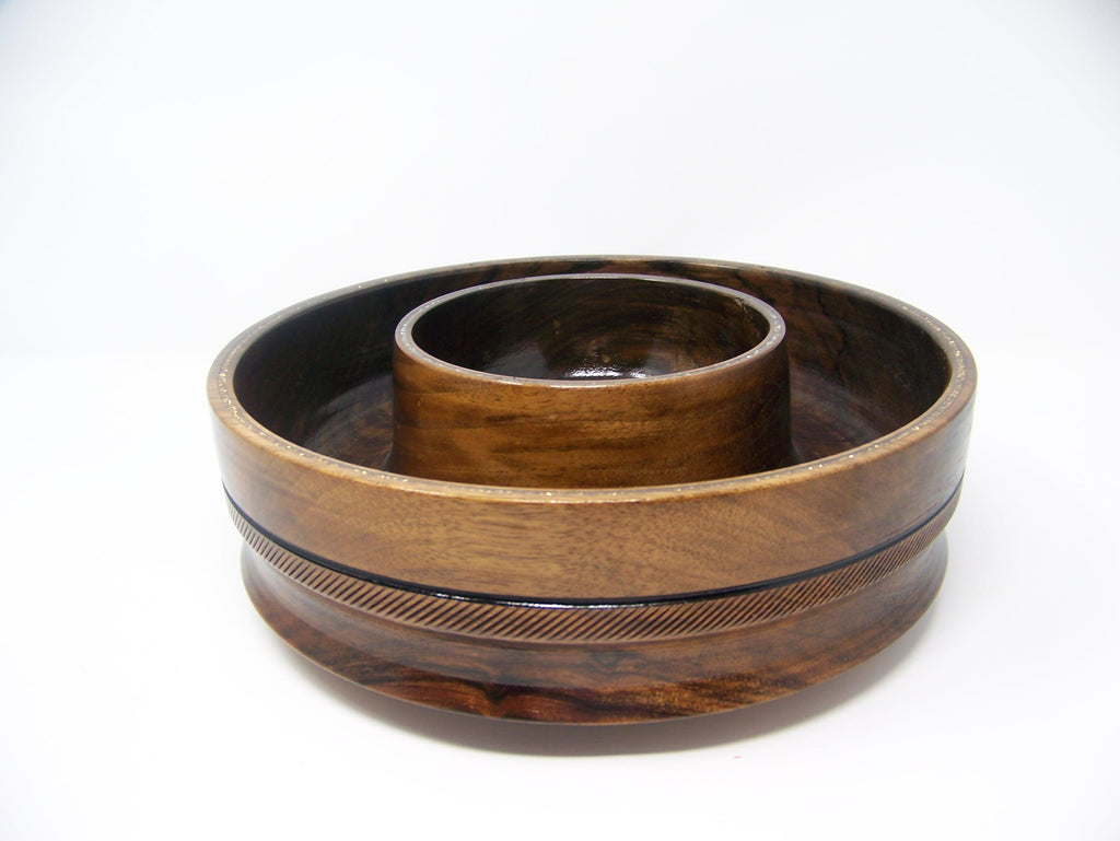 Walnut - Chip and Dip Bowl/Candy Dish - 1 Piece - Lathe Turned