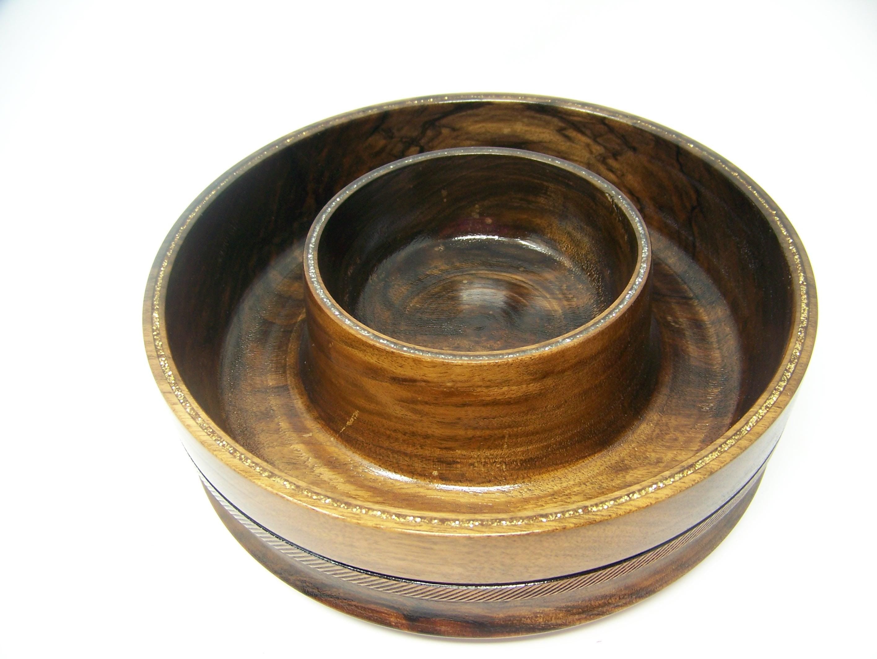 Walnut - Chip and Dip Bowl/Candy Dish - 1 Piece - Lathe Turned