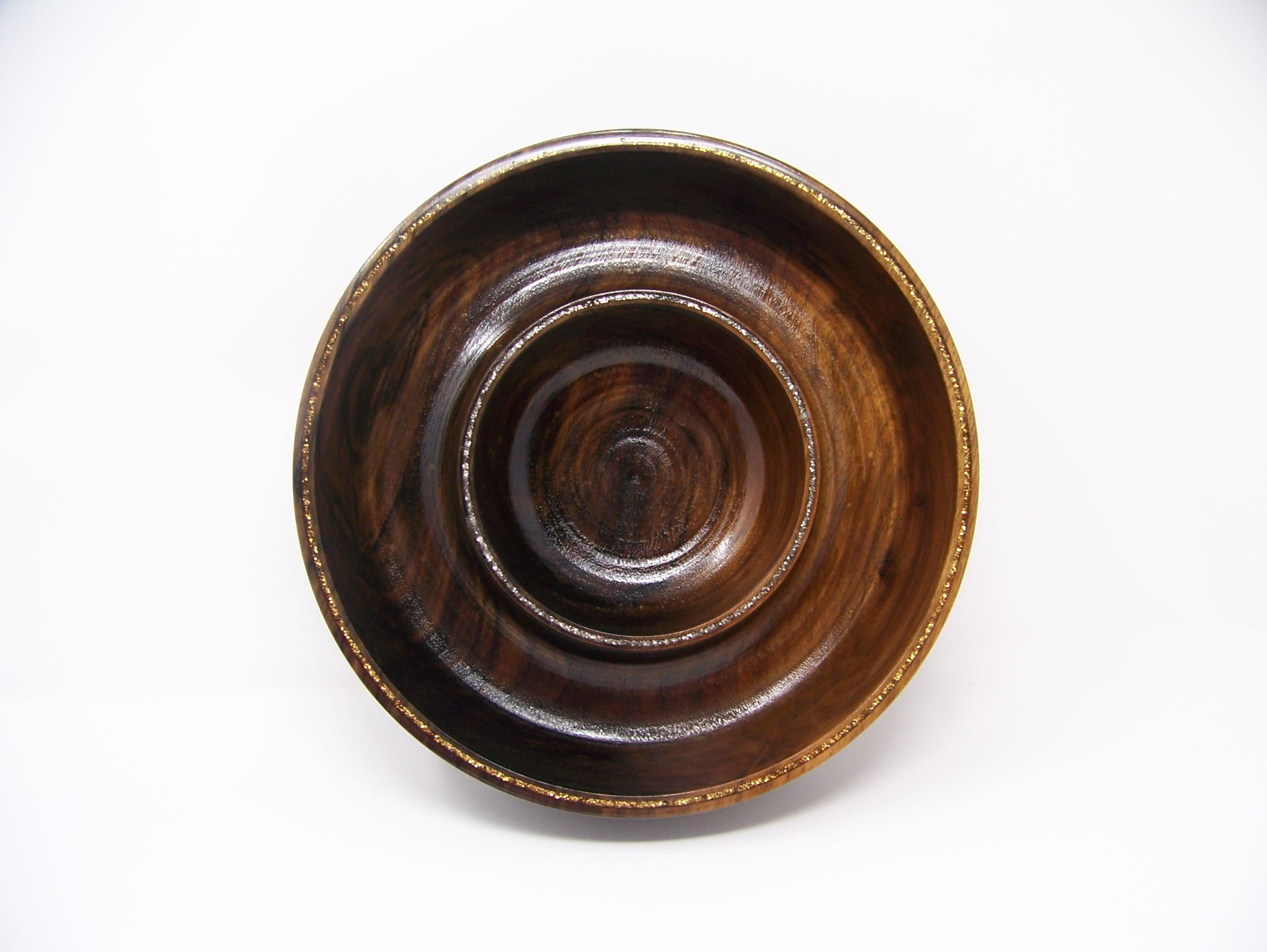Walnut - Chip and Dip Bowl/Candy Dish - 1 Piece - Lathe Turned