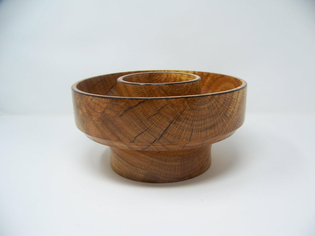 Oak - Chip and Dip/Candy Dish - Lathe Turned - 1 piece