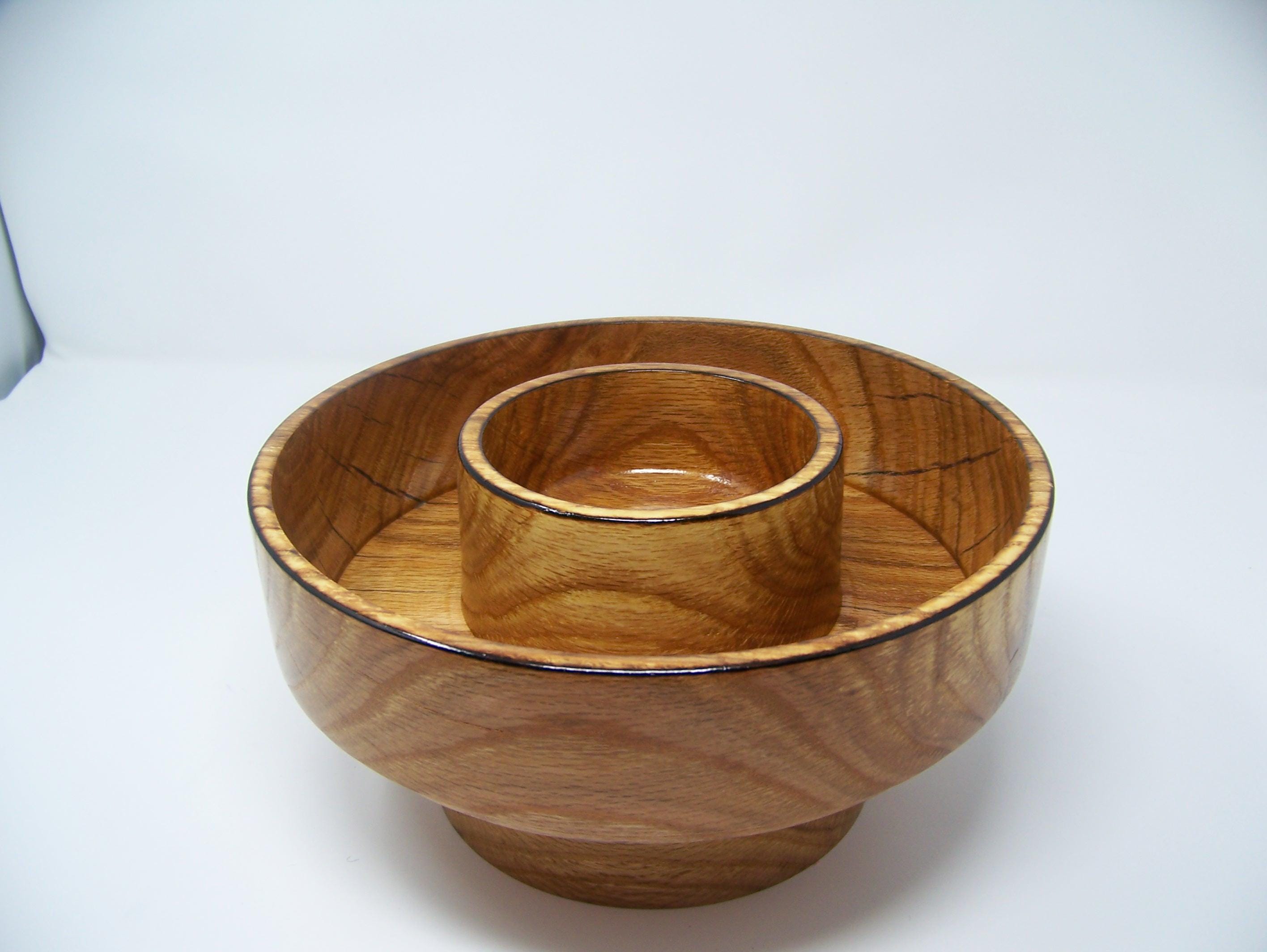 Oak - Chip and Dip/Candy Dish - Lathe Turned - 1 piece