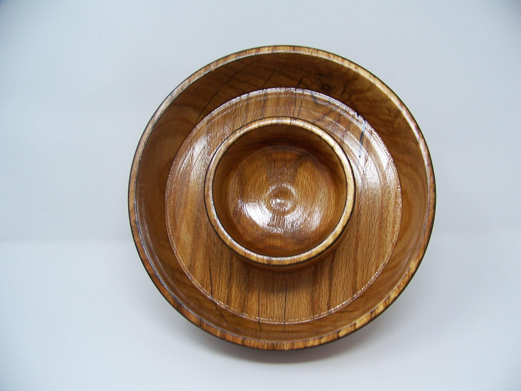 Oak - Chip and Dip/Candy Dish - Lathe Turned - 1 piece