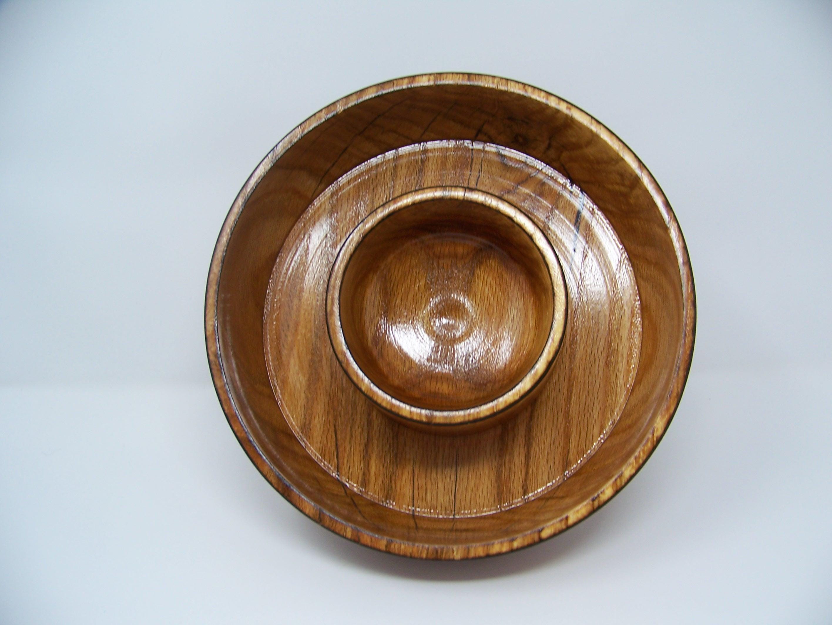 Oak - Chip and Dip/Candy Dish - Lathe Turned - 1 piece