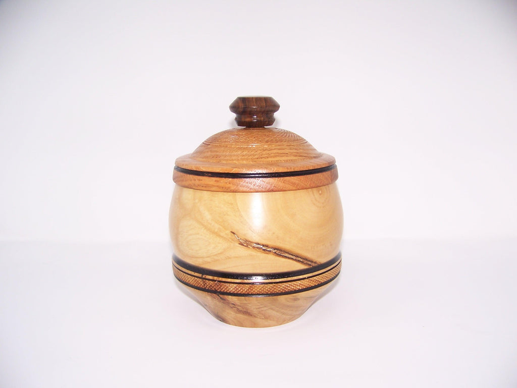 Oak and Madrona - Lathe turned canister with lid.