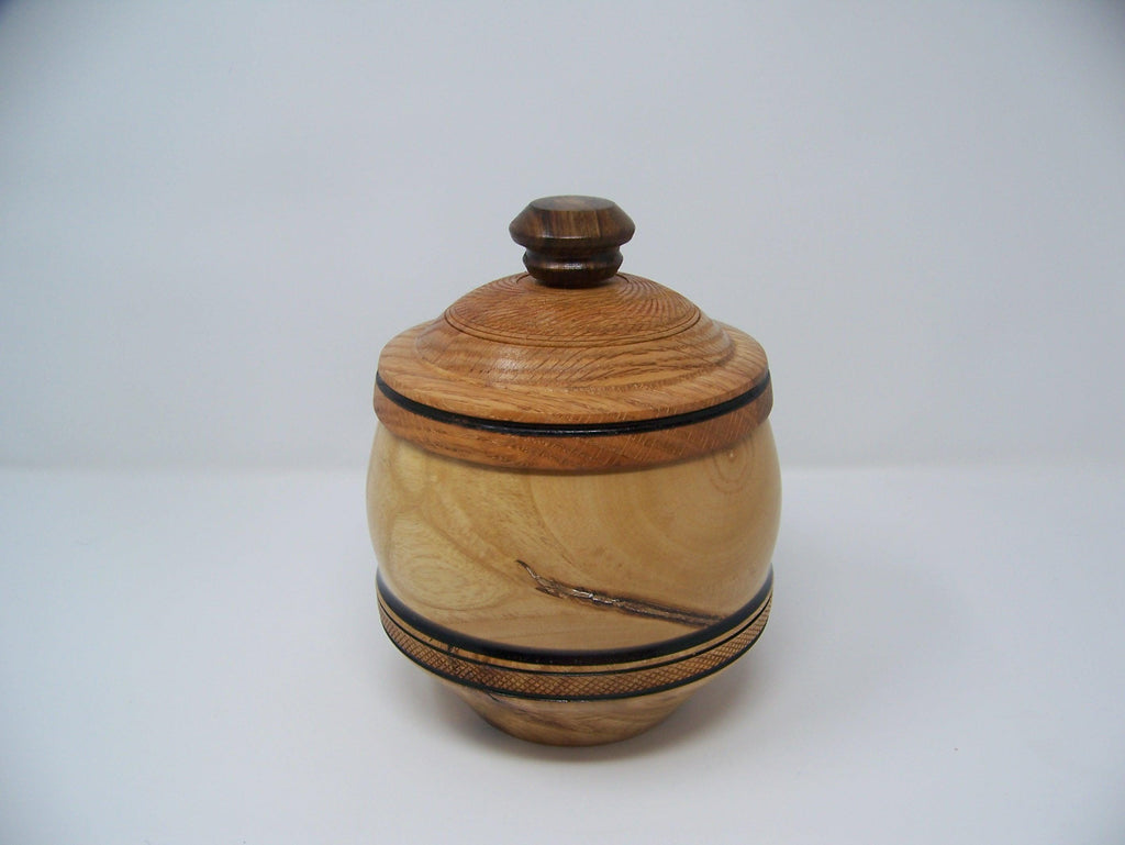 Oak and Madrona - Lathe turned canister with lid.