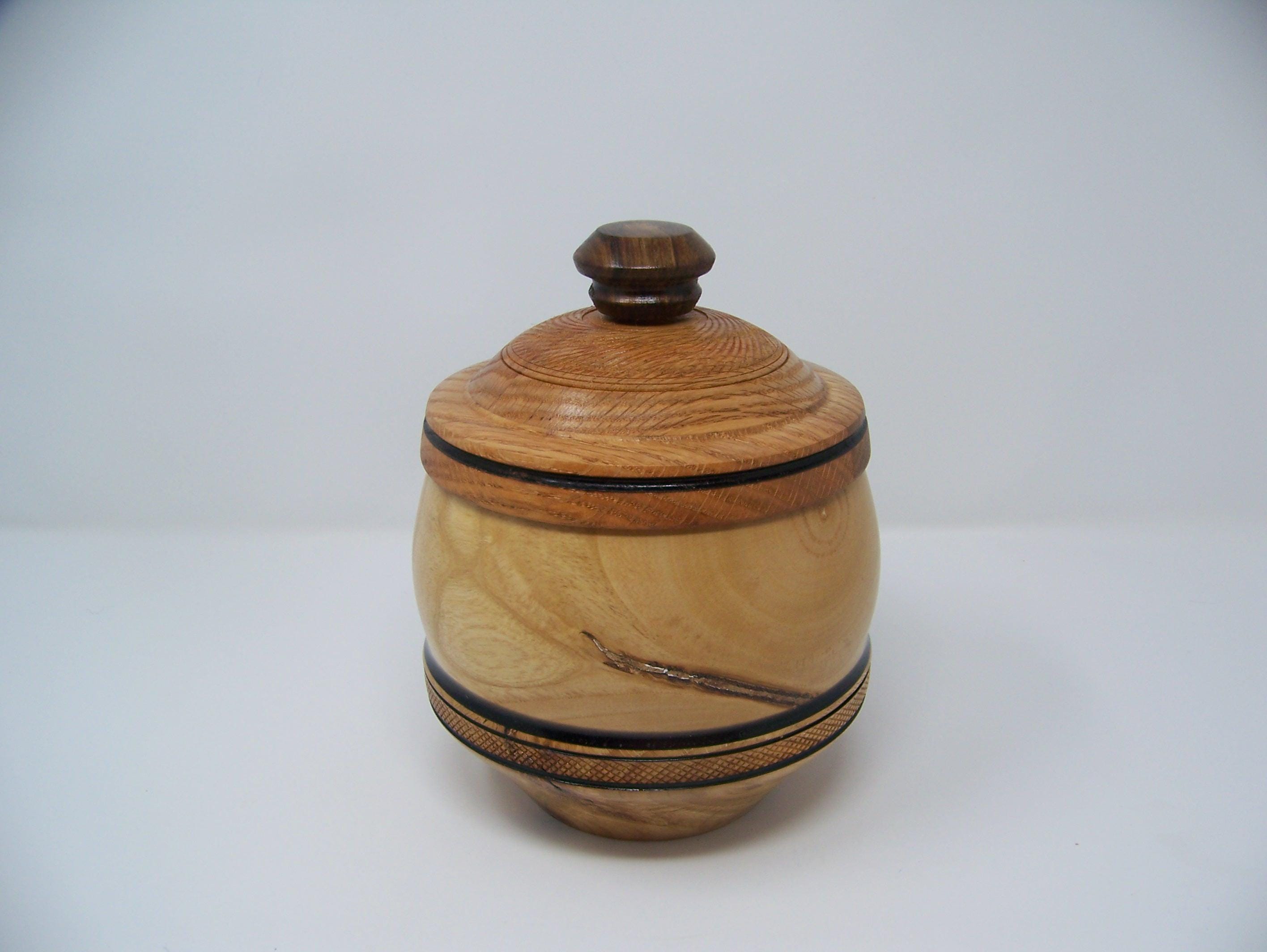 Oak and Madrona - Lathe turned canister with lid.