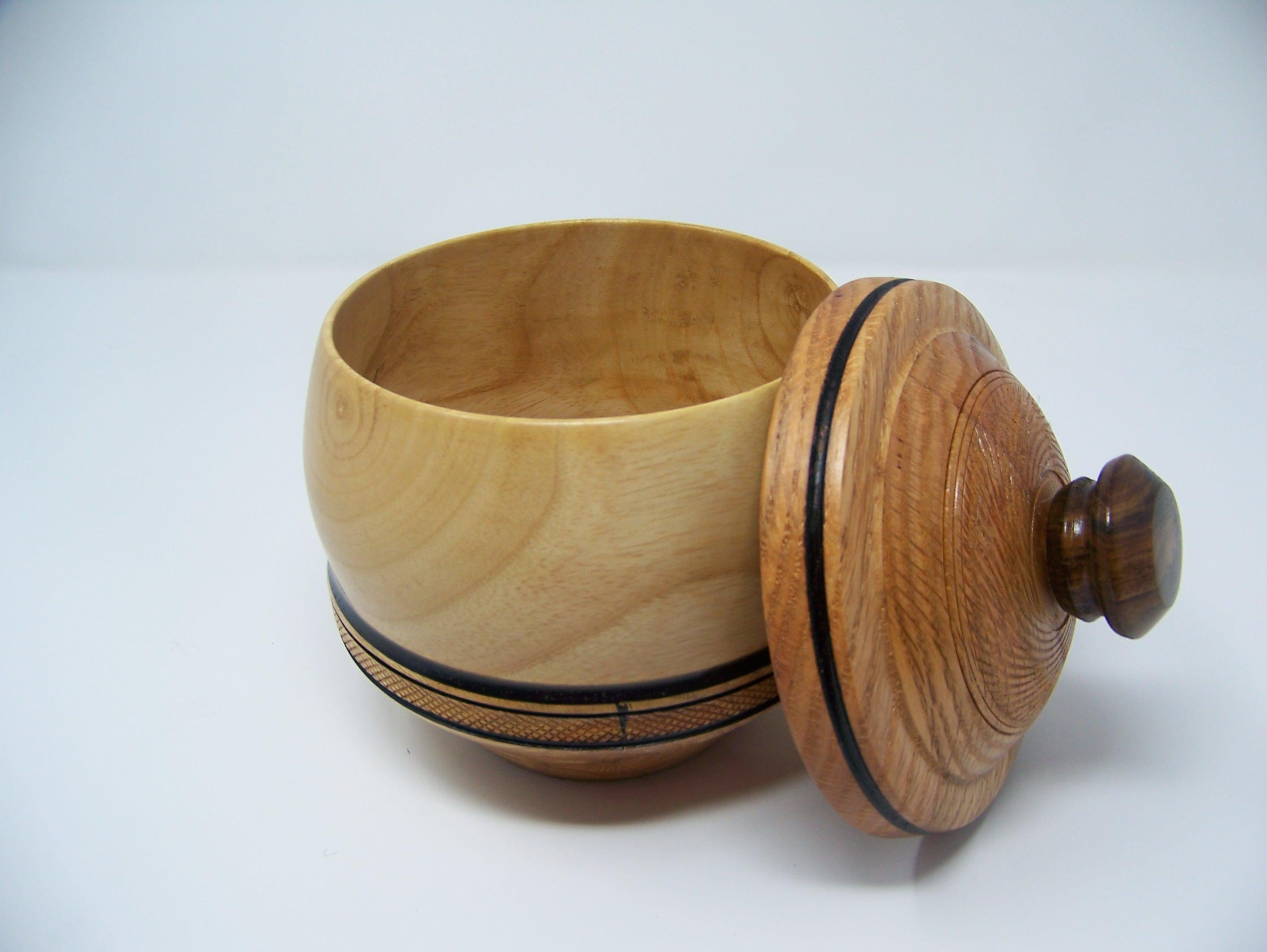 Oak and Madrona - Lathe turned canister with lid.