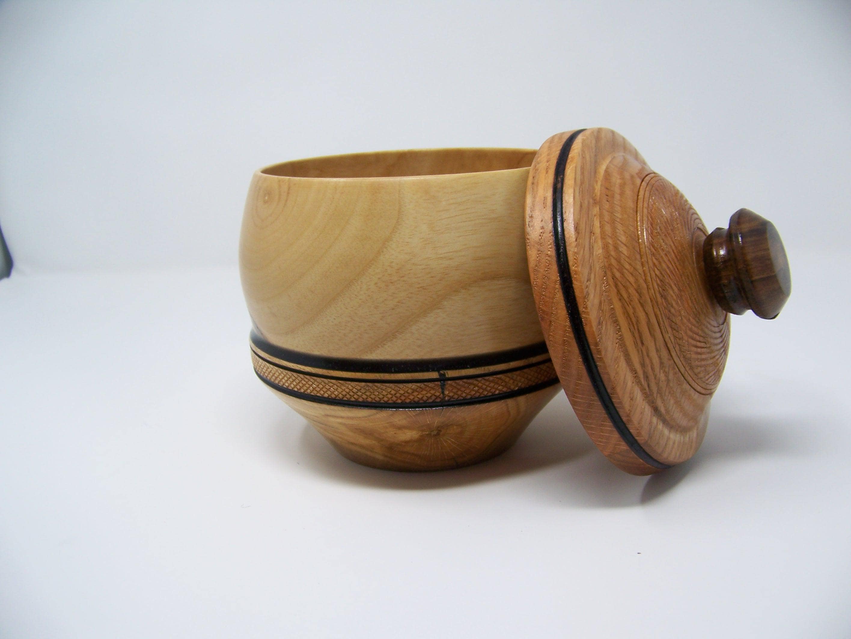 Oak and Madrona - Lathe turned canister with lid.