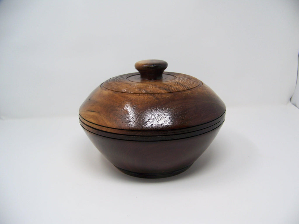 Black Walnut Bowl / with Lid - Lathe Turned
