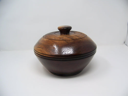 Black Walnut Bowl / with Lid - Lathe Turned