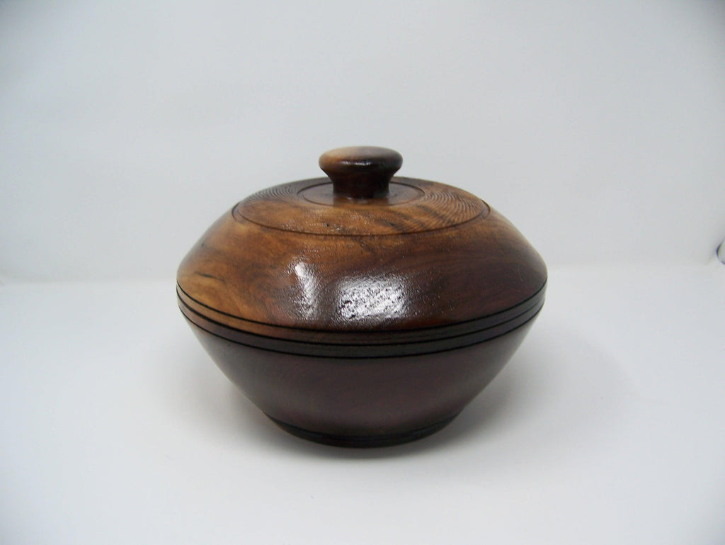 Black Walnut Bowl / with Lid - Lathe Turned