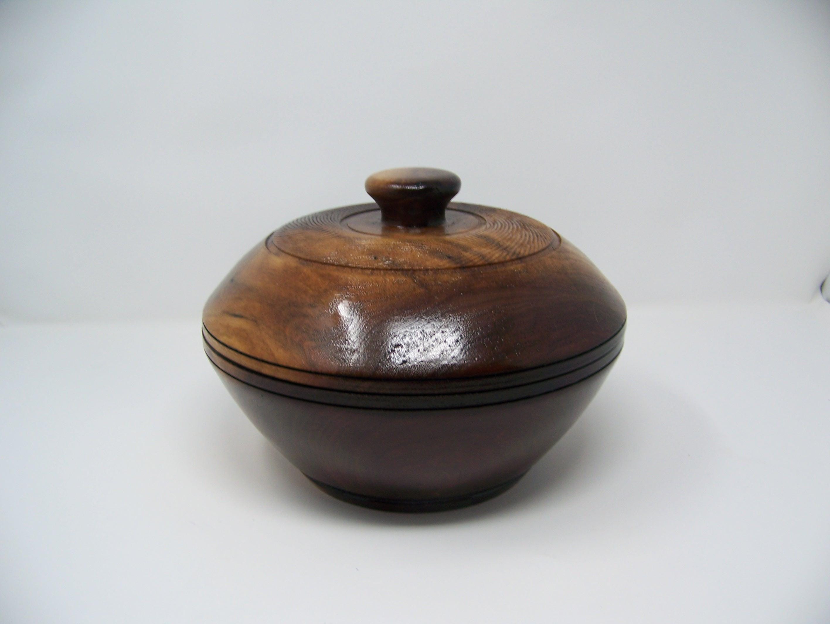 Black Walnut Bowl / with Lid - Lathe Turned