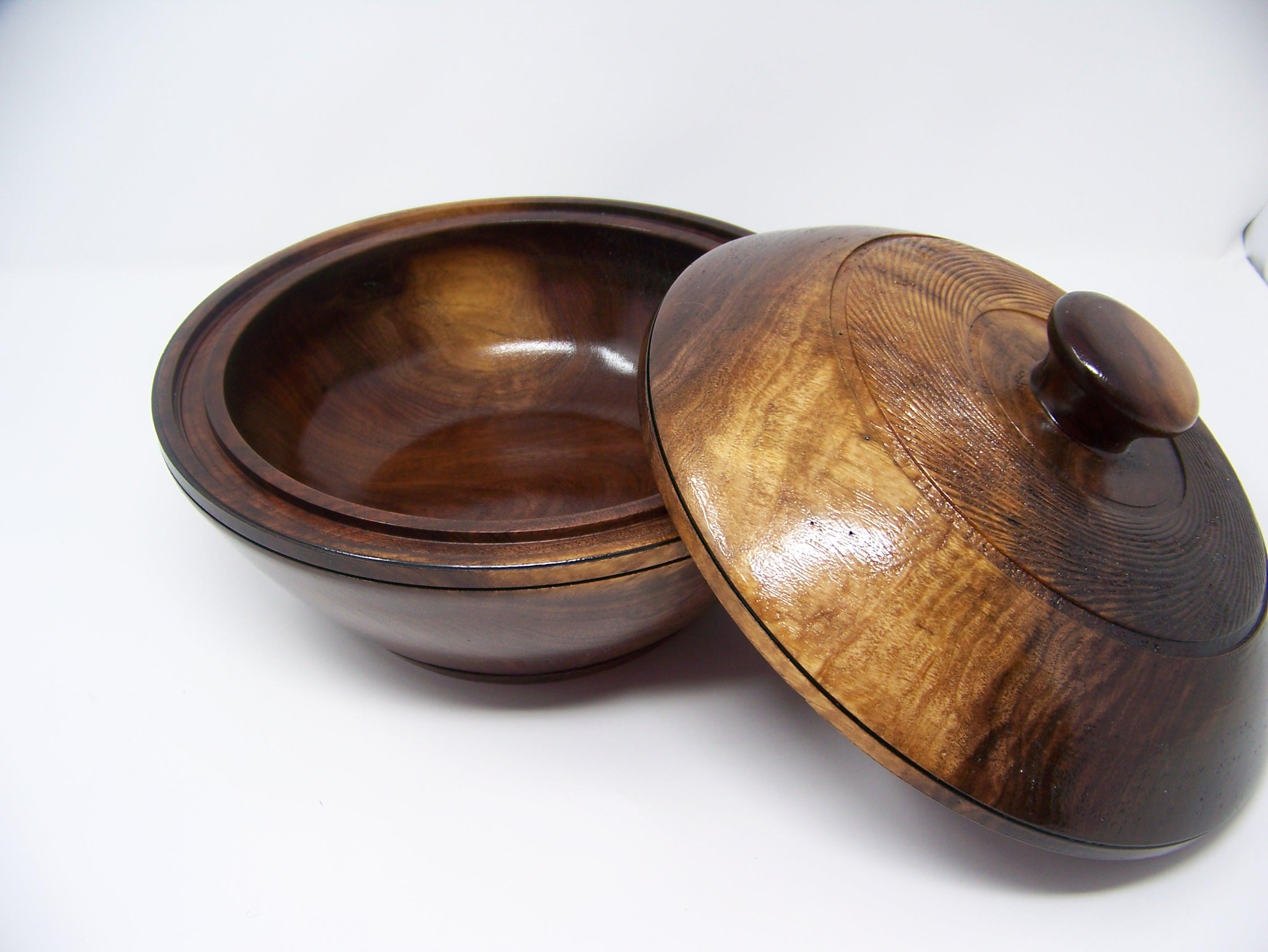 Black Walnut Bowl / with Lid - Lathe Turned