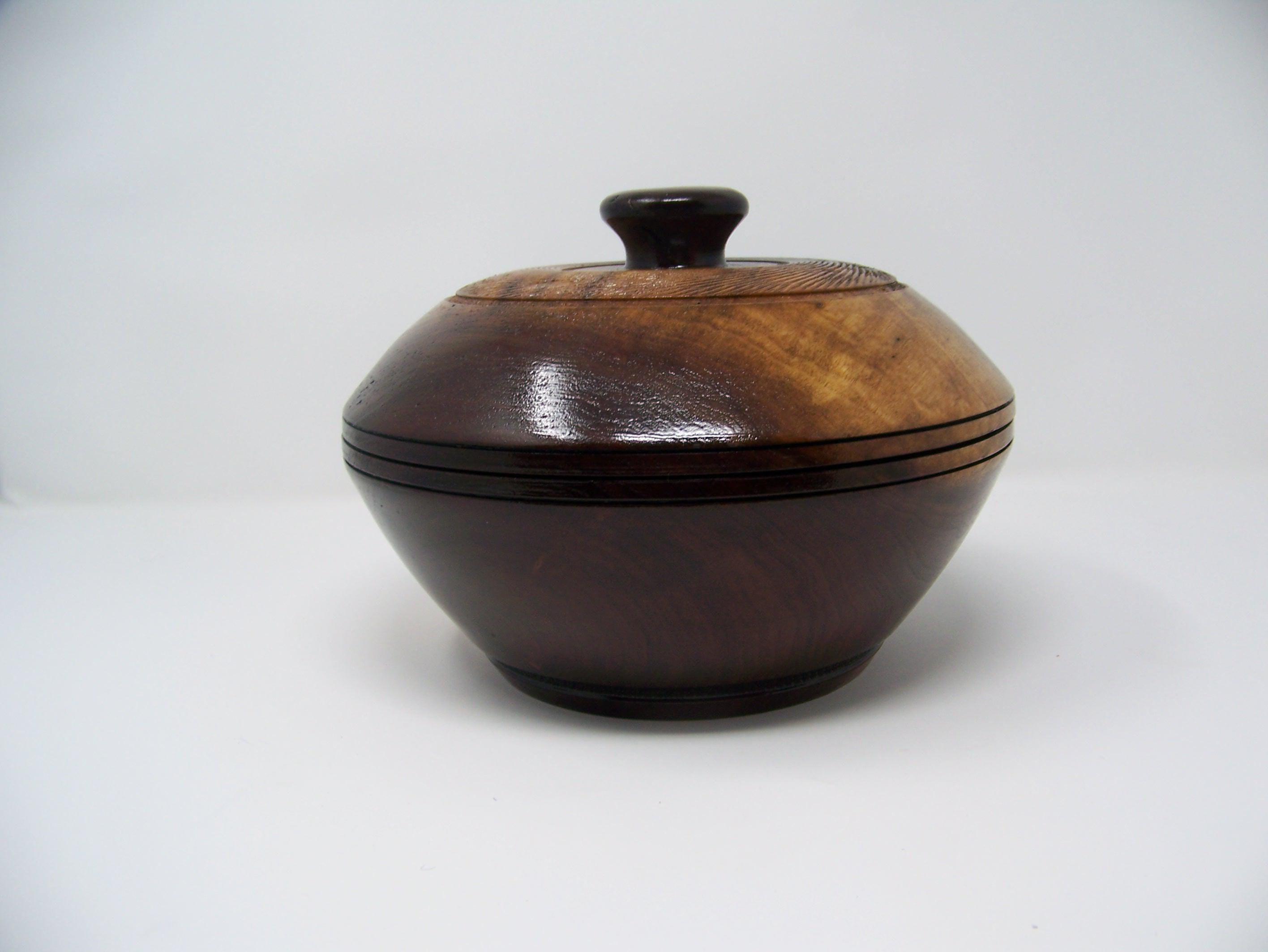Black Walnut Bowl / with Lid - Lathe Turned