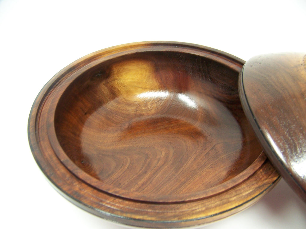 Black Walnut Bowl / with Lid - Lathe Turned