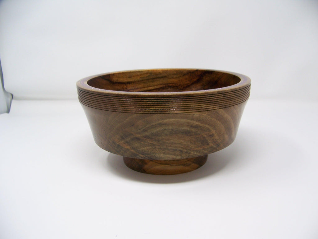 Walnut Bowl with purple epoxy inlaid rim