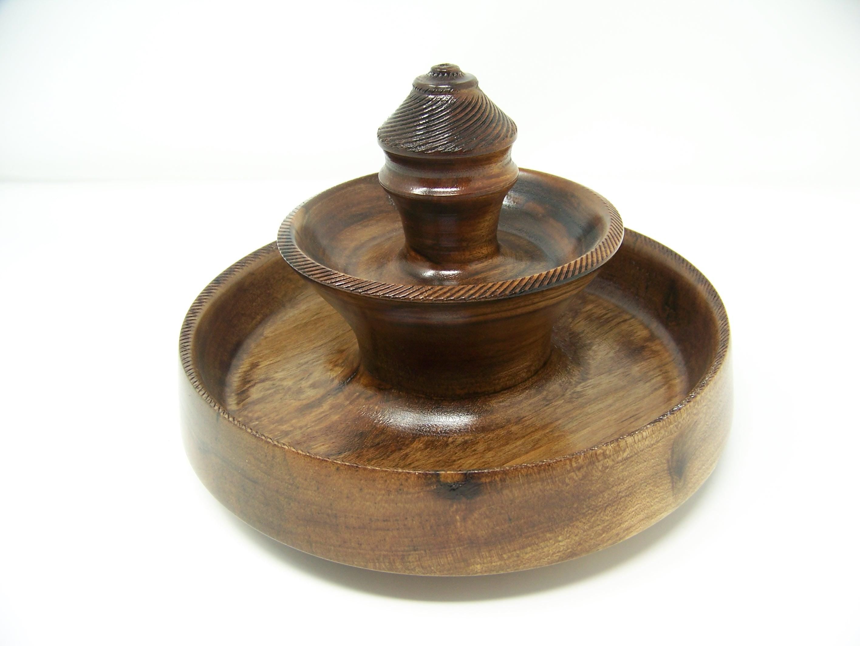 Black Walnut - 2 tier Candy Dish - Decorative Display dish