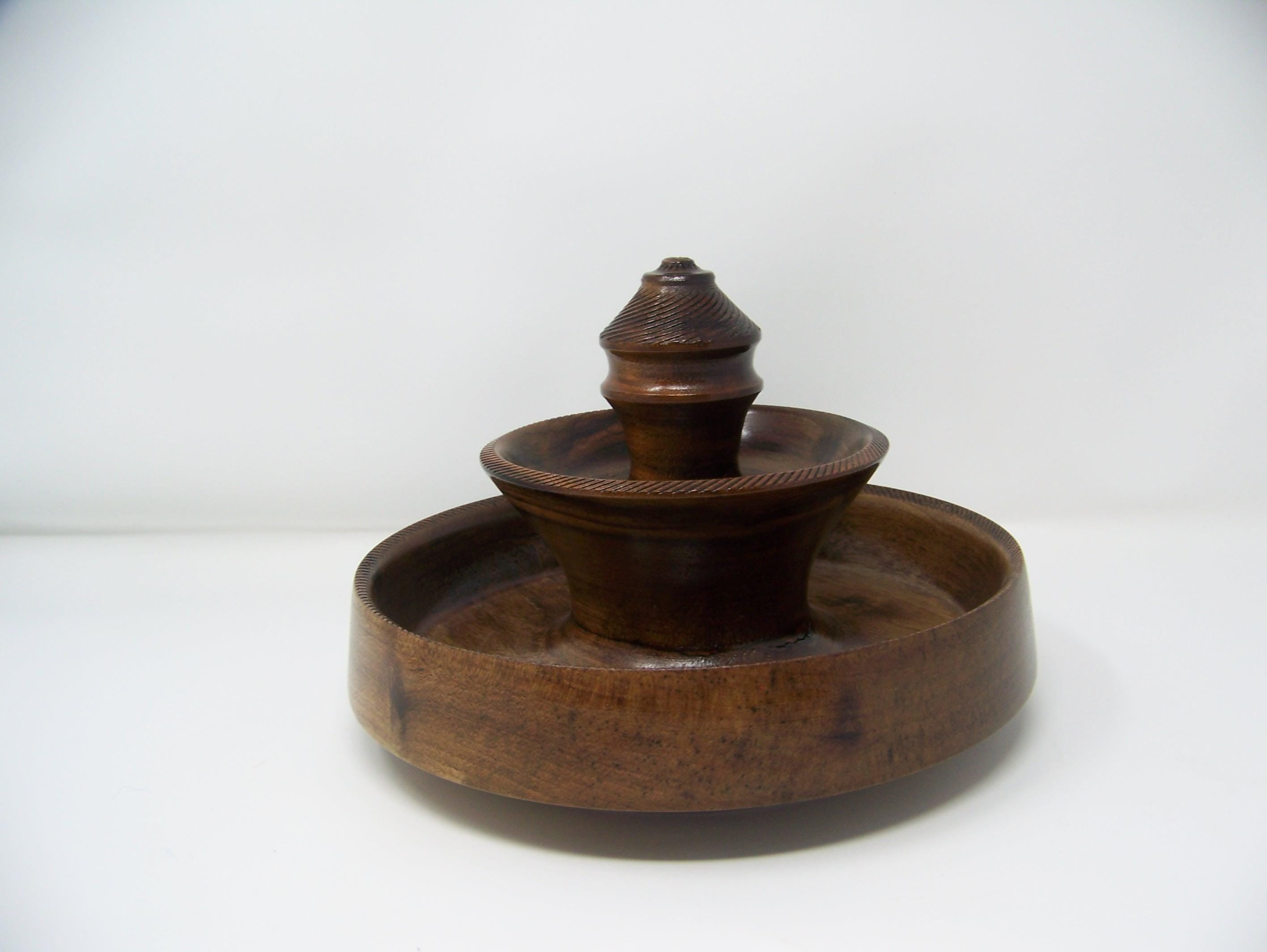 Black Walnut - 2 tier Candy Dish - Decorative Display dish