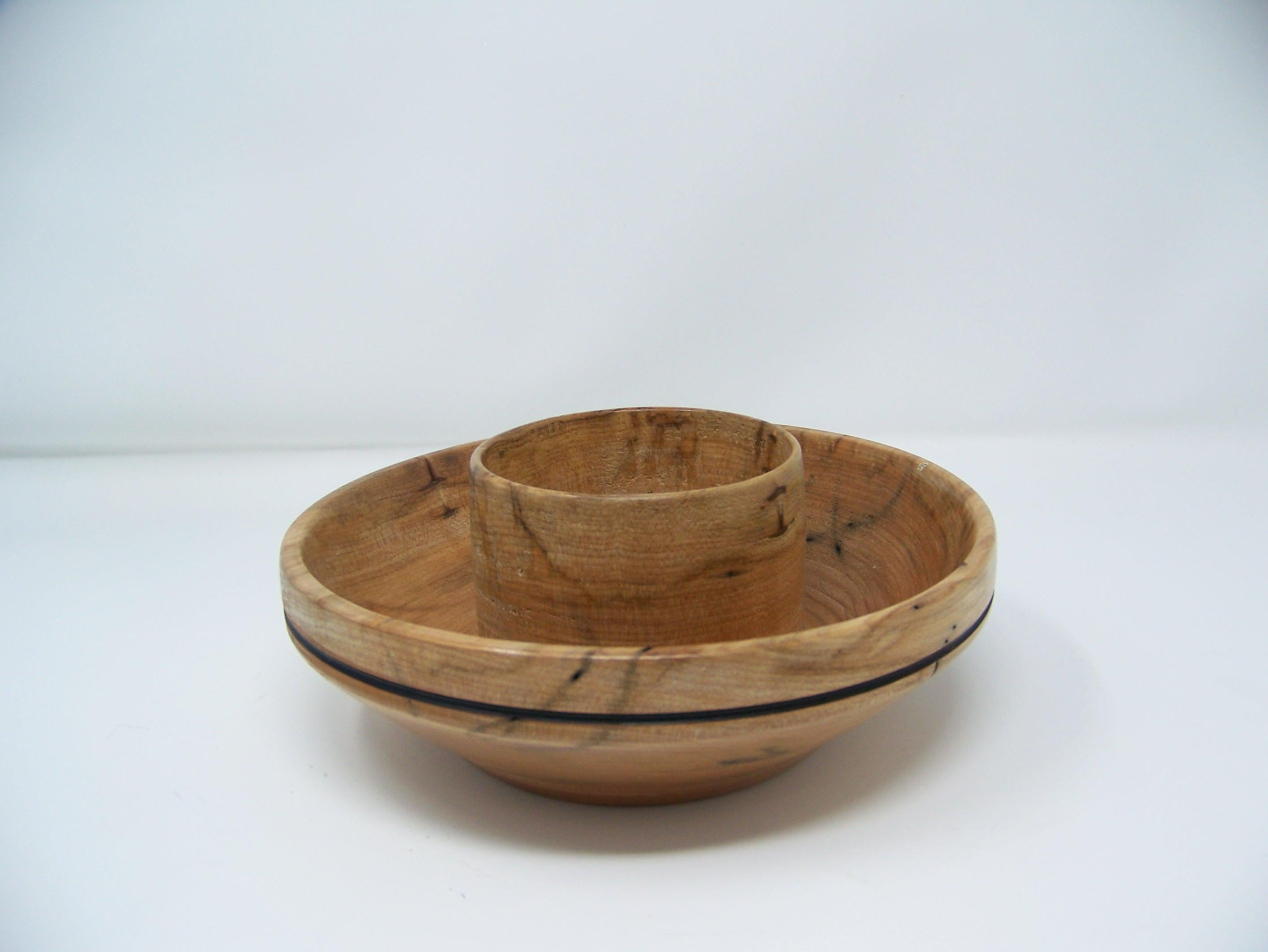 Maple Candy Dish - Chip and Dip Bowl - Lathe Turned