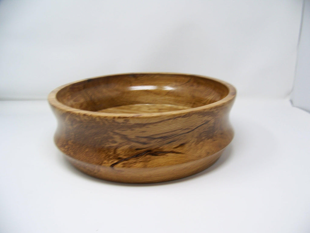 Oak Bowl - Large Lathe Turned Oak Bowl.  Beautiful Grain - Heavy Bowl