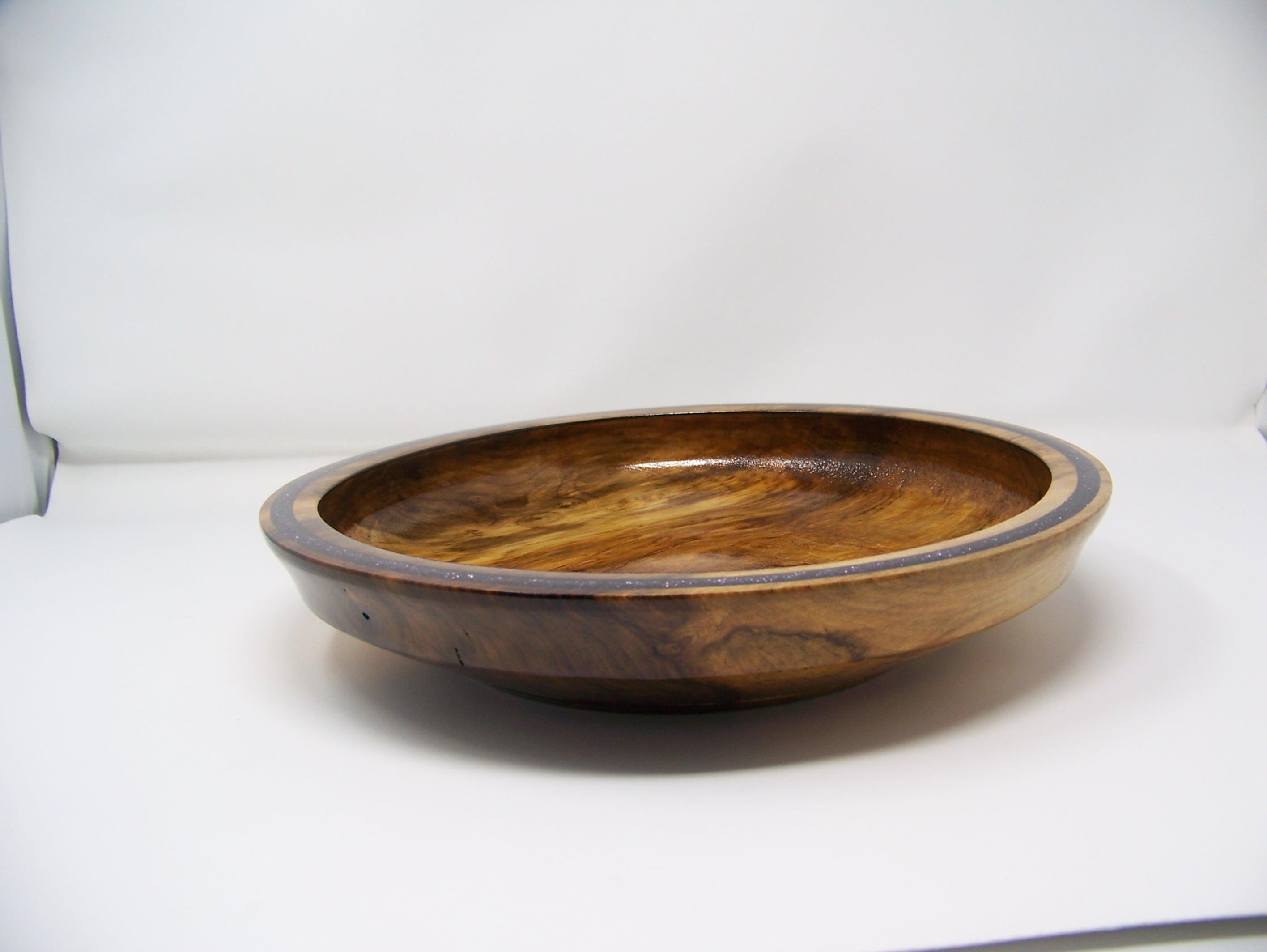 Black Walnut Bowl with Purple Glitter w/Epoxy Inlay