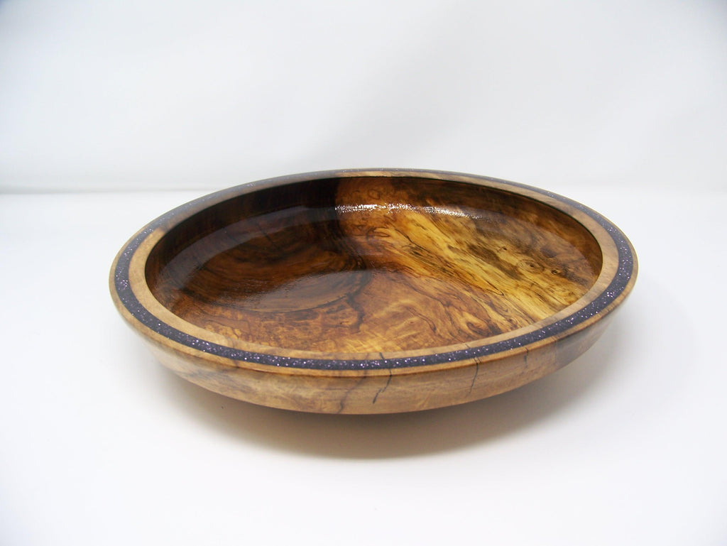 Black Walnut Bowl with Purple Glitter w/Epoxy Inlay