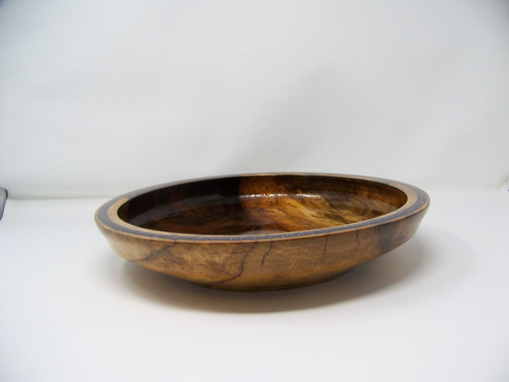 Black Walnut Bowl with Purple Glitter w/Epoxy Inlay