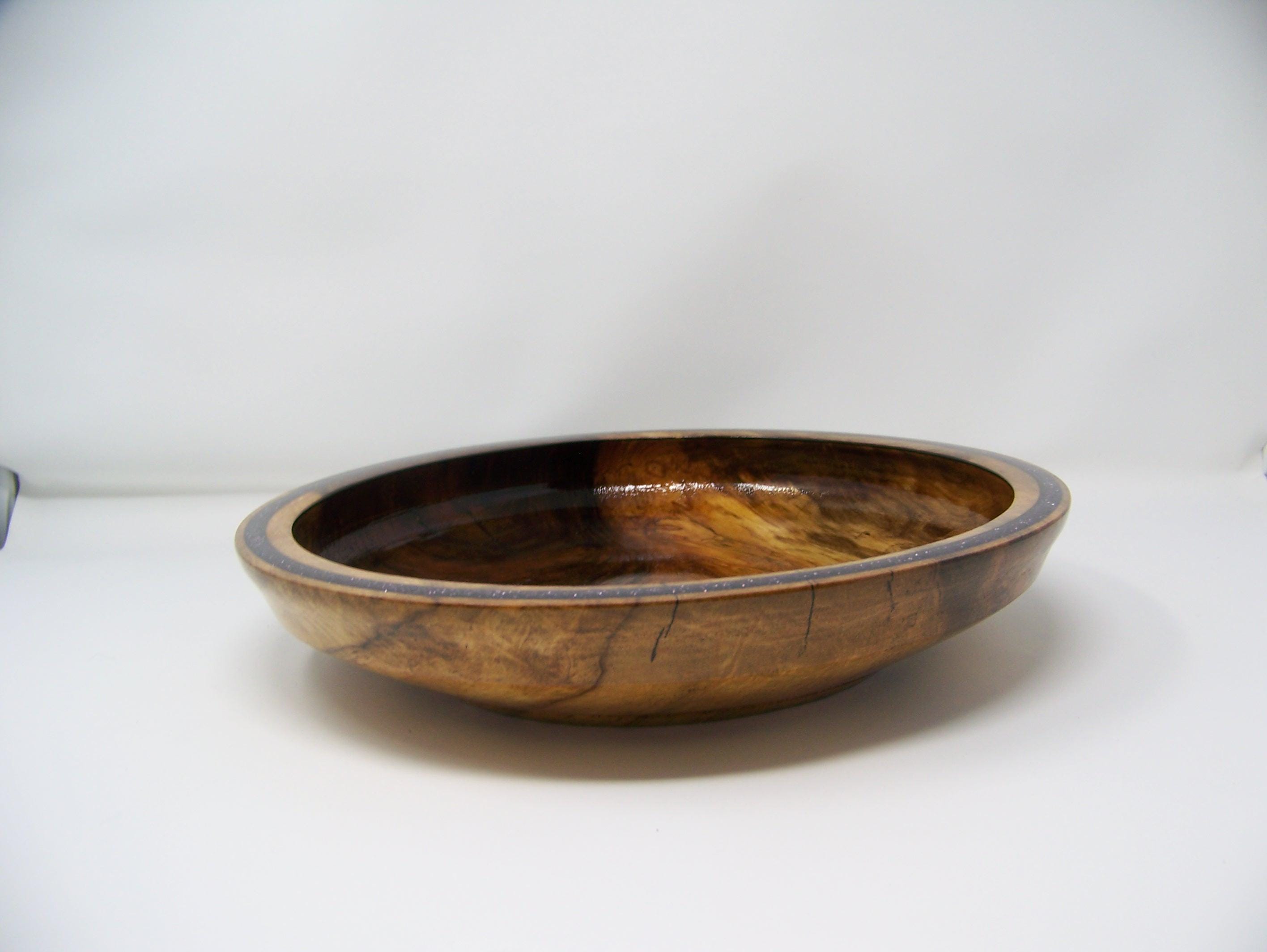 Black Walnut Bowl with Purple Glitter w/Epoxy Inlay