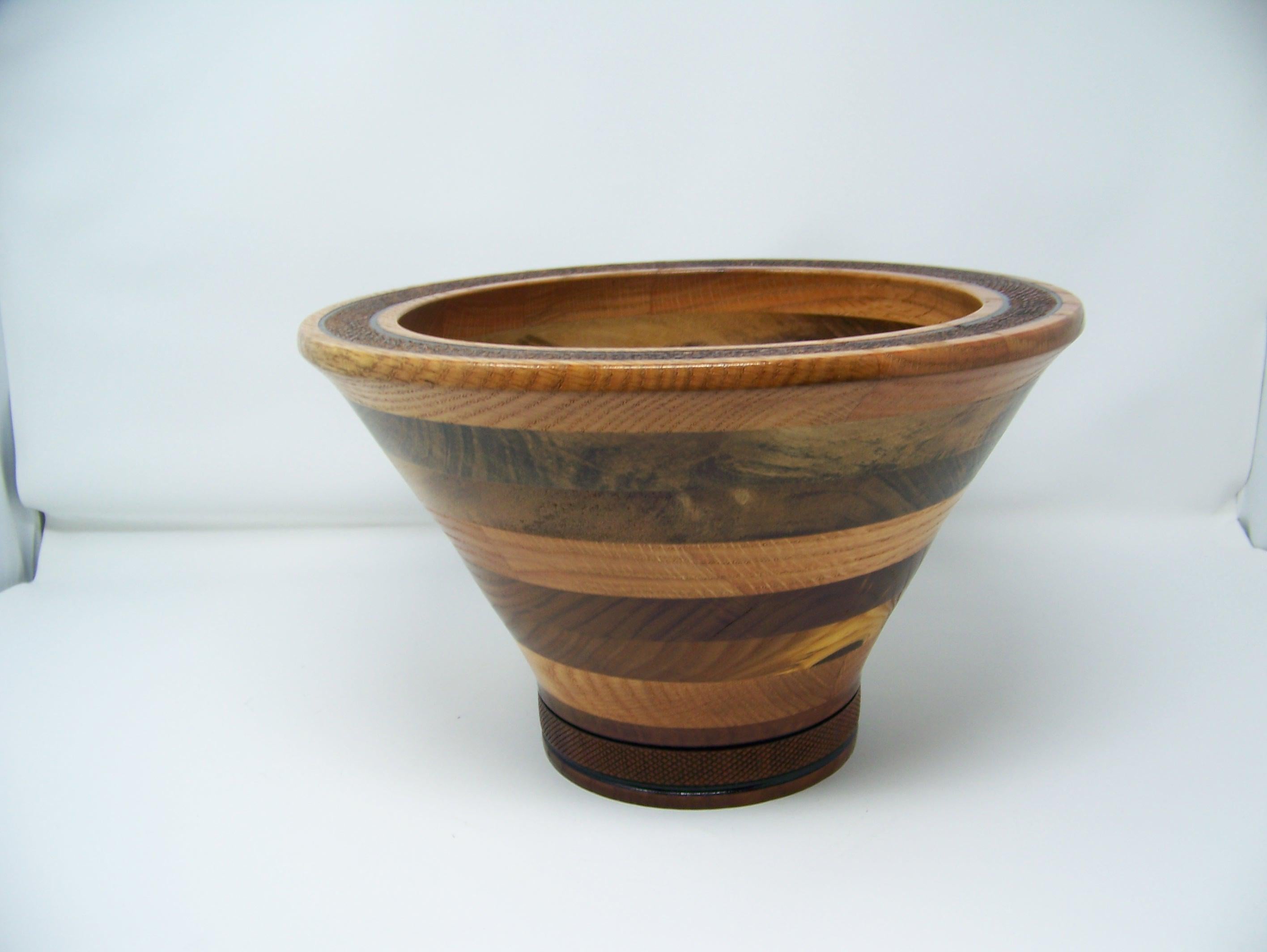 Super(large) Bowl w/Detailing - Oak, Russian Olive, Walnut - unique Bowl - Lathe Turned