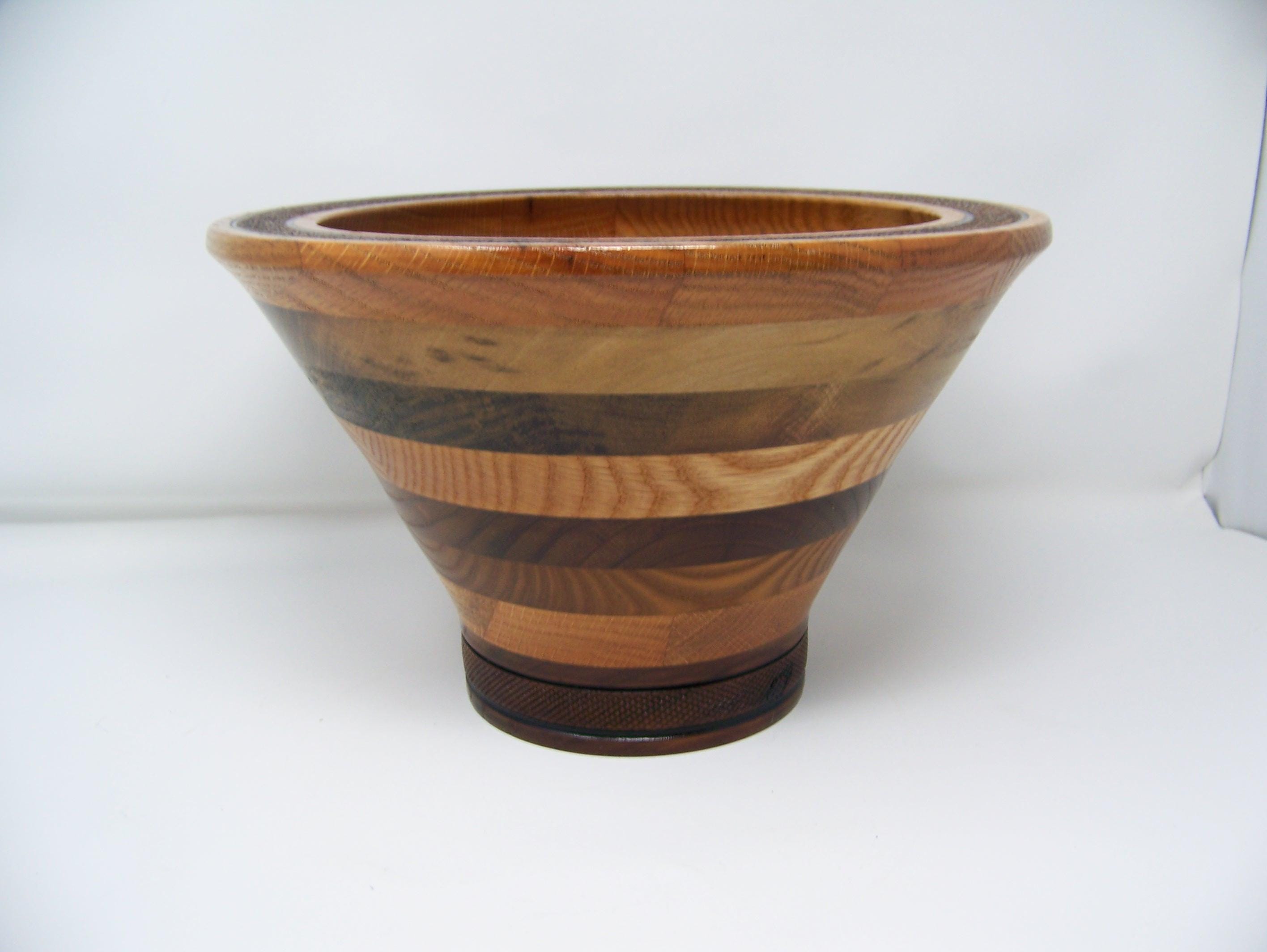 Super(large) Bowl w/Detailing - Oak, Russian Olive, Walnut - unique Bowl - Lathe Turned