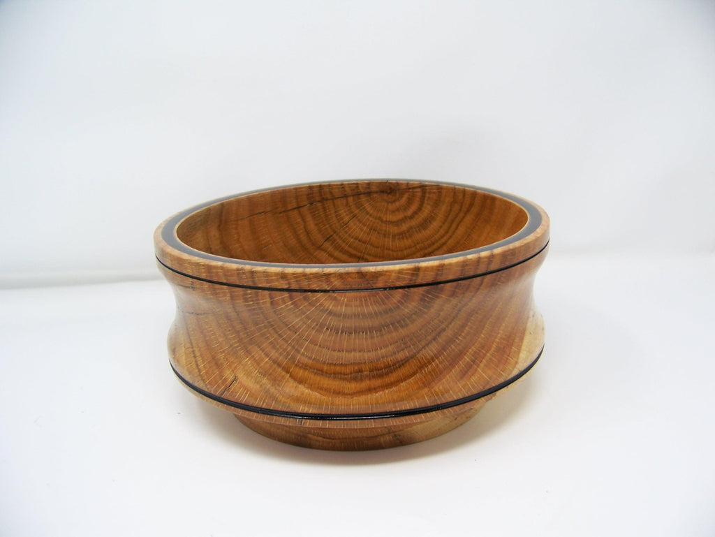Oak Bowl - Medium Size - Black Epoxy inlay around rim