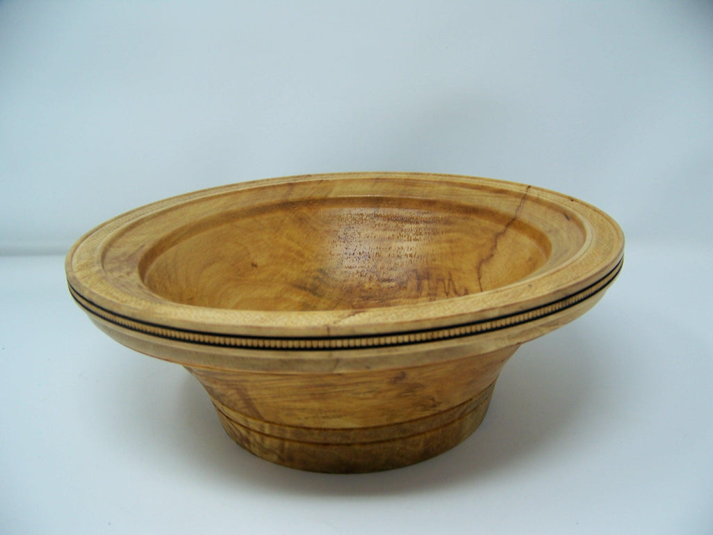 Maple Fruit Bowl - engraved with design around rim - lathe turned