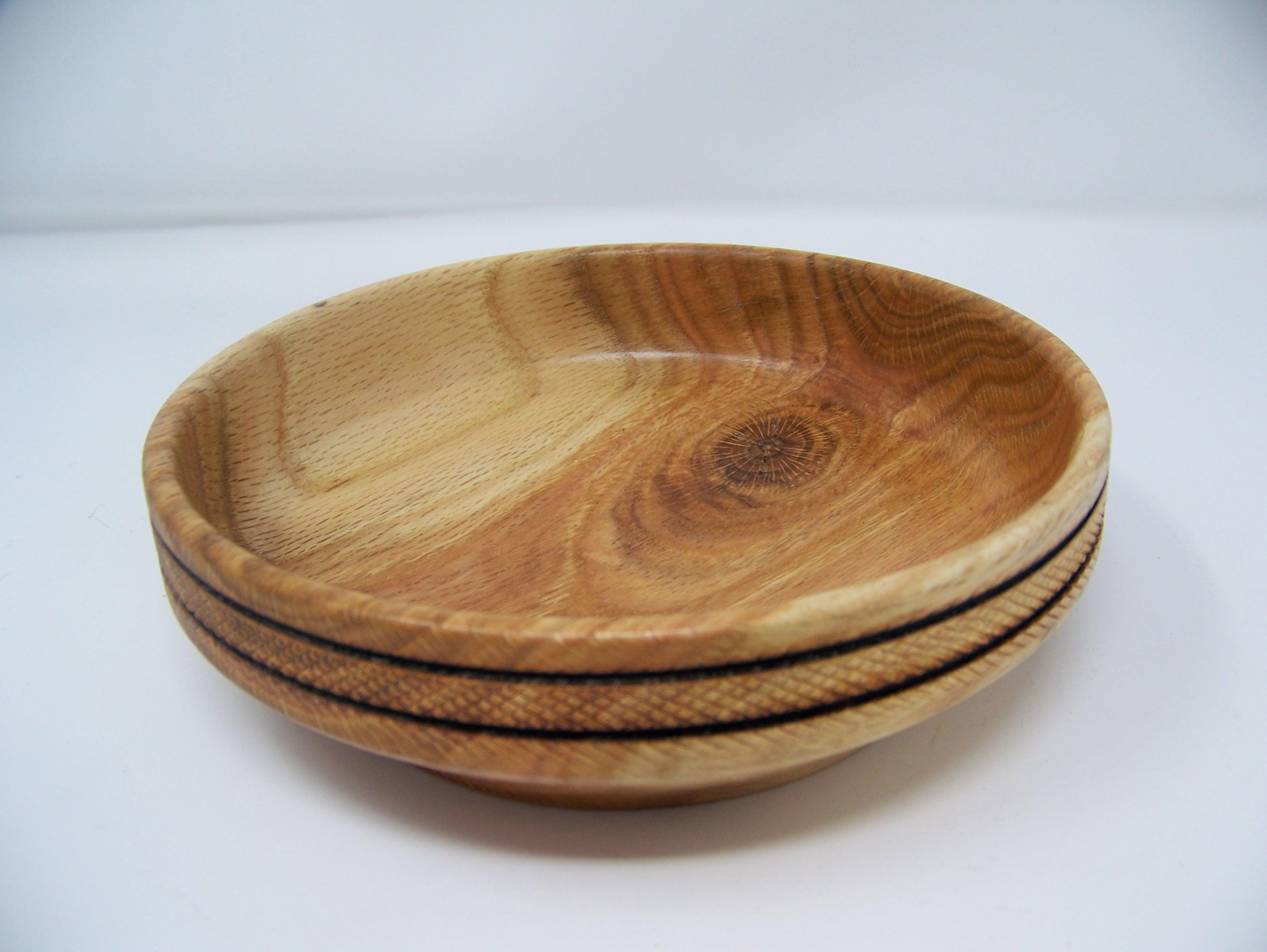Oak Bowl w/Detailing, Lathe Turned