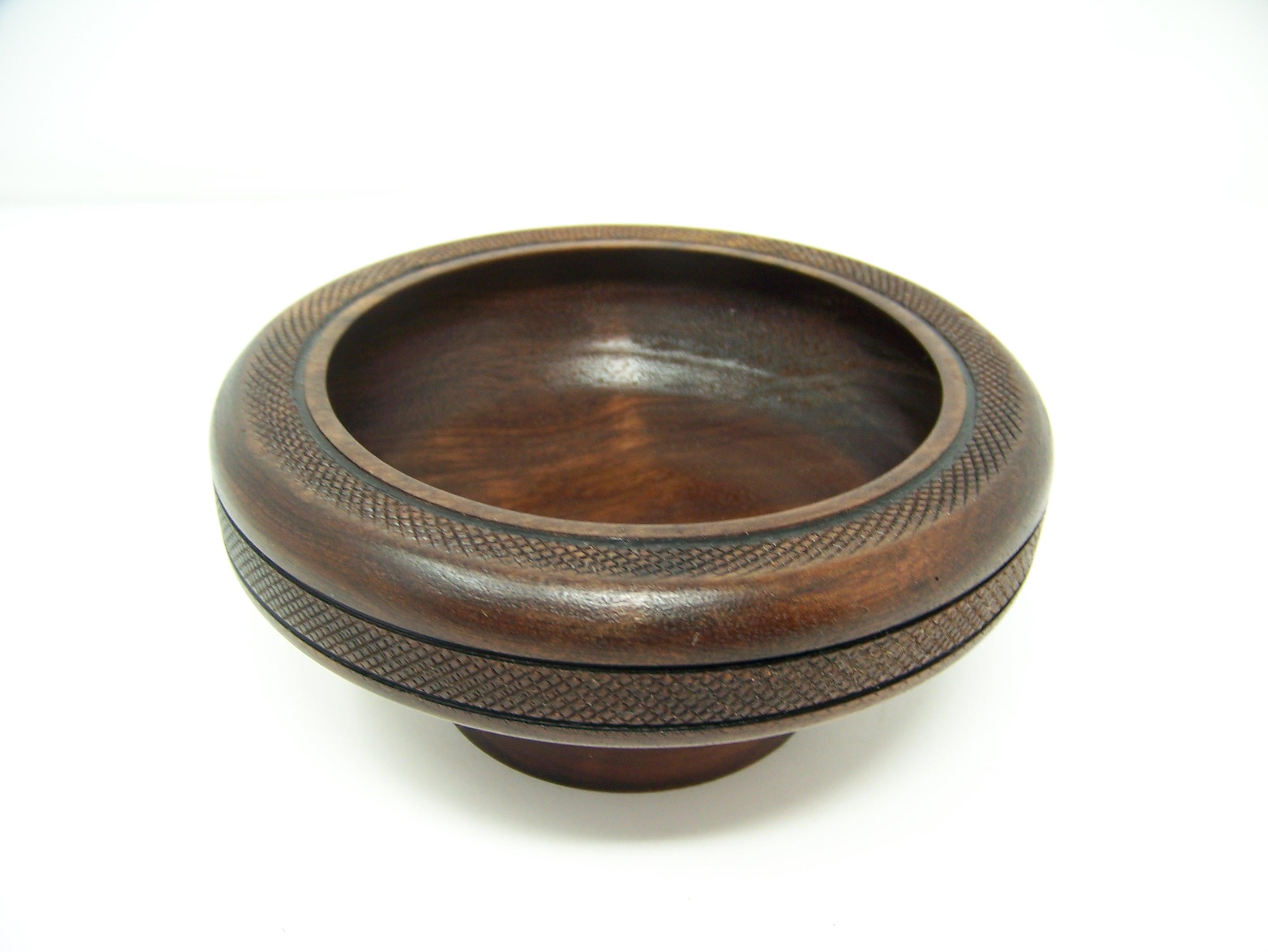 Black Walnut Bowl w/Detailed Edging - Lathe Turned