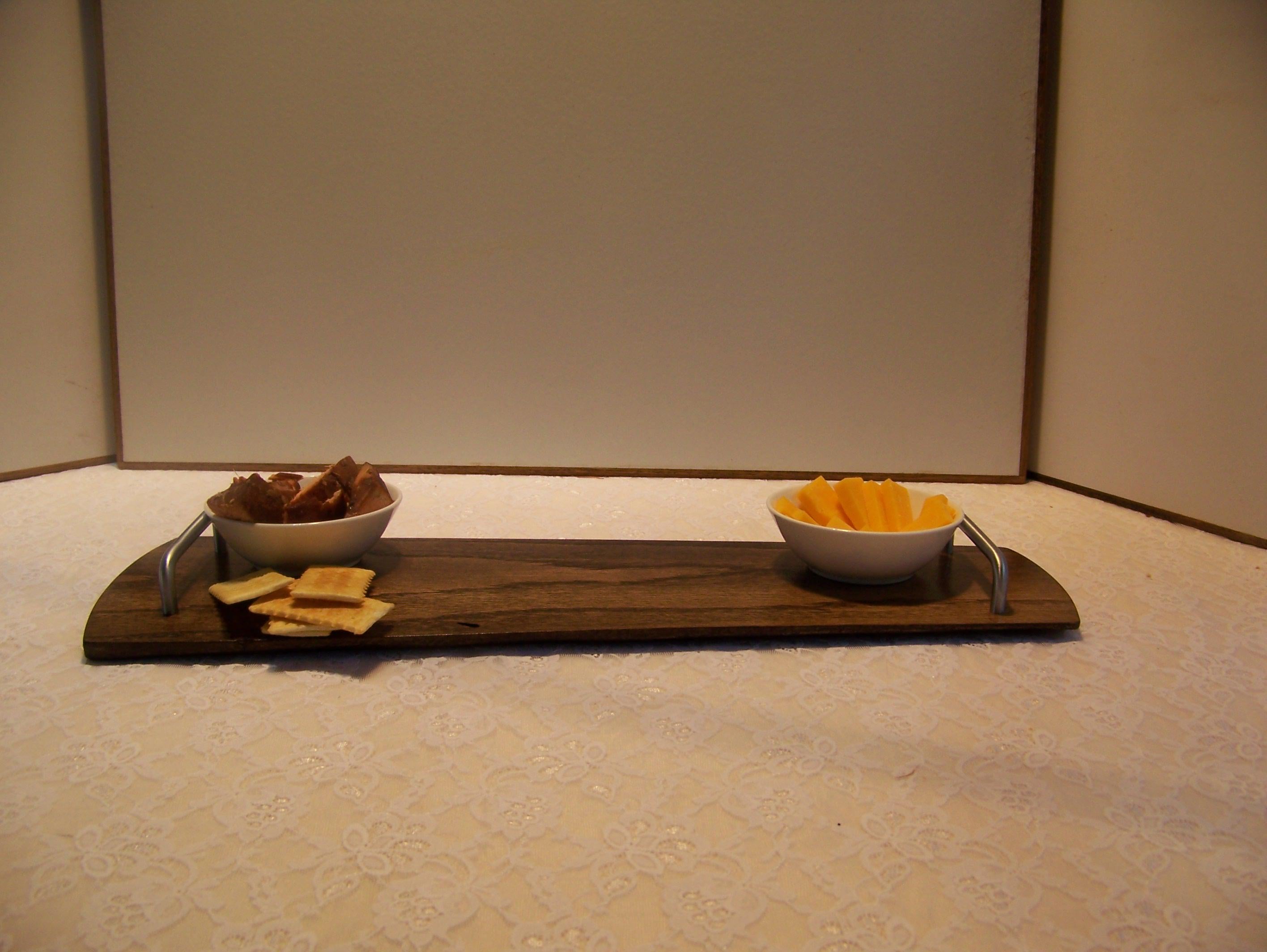Live Edge Oak Charcuterie Board with handles