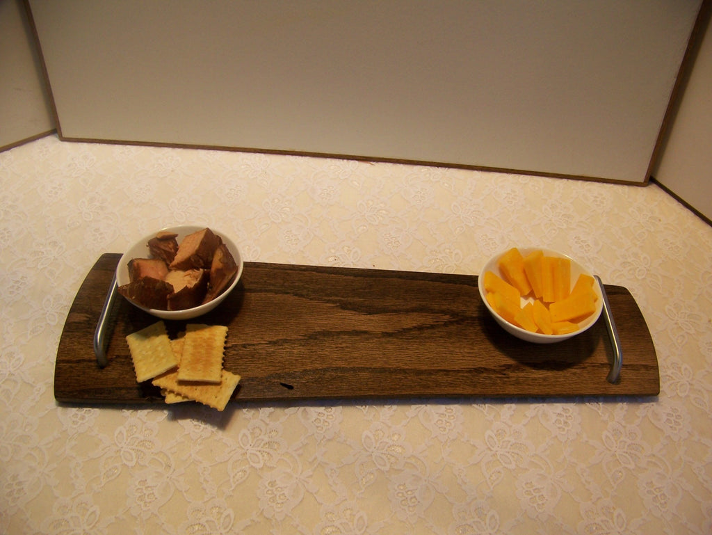 Live Edge Oak Charcuterie Board with handles