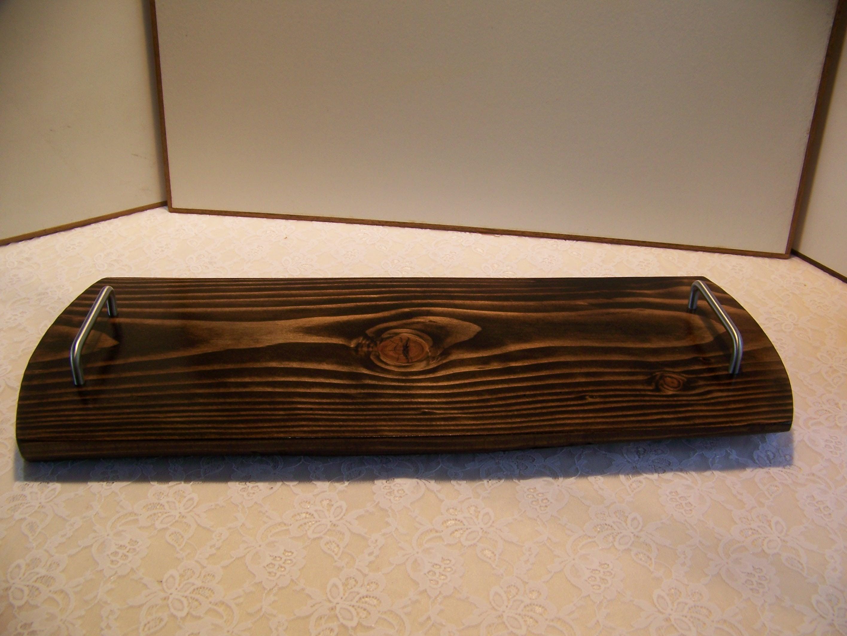 Live Edge Douglas Fir Charcuterie Board with brushed nickel Handles - Dark stain
