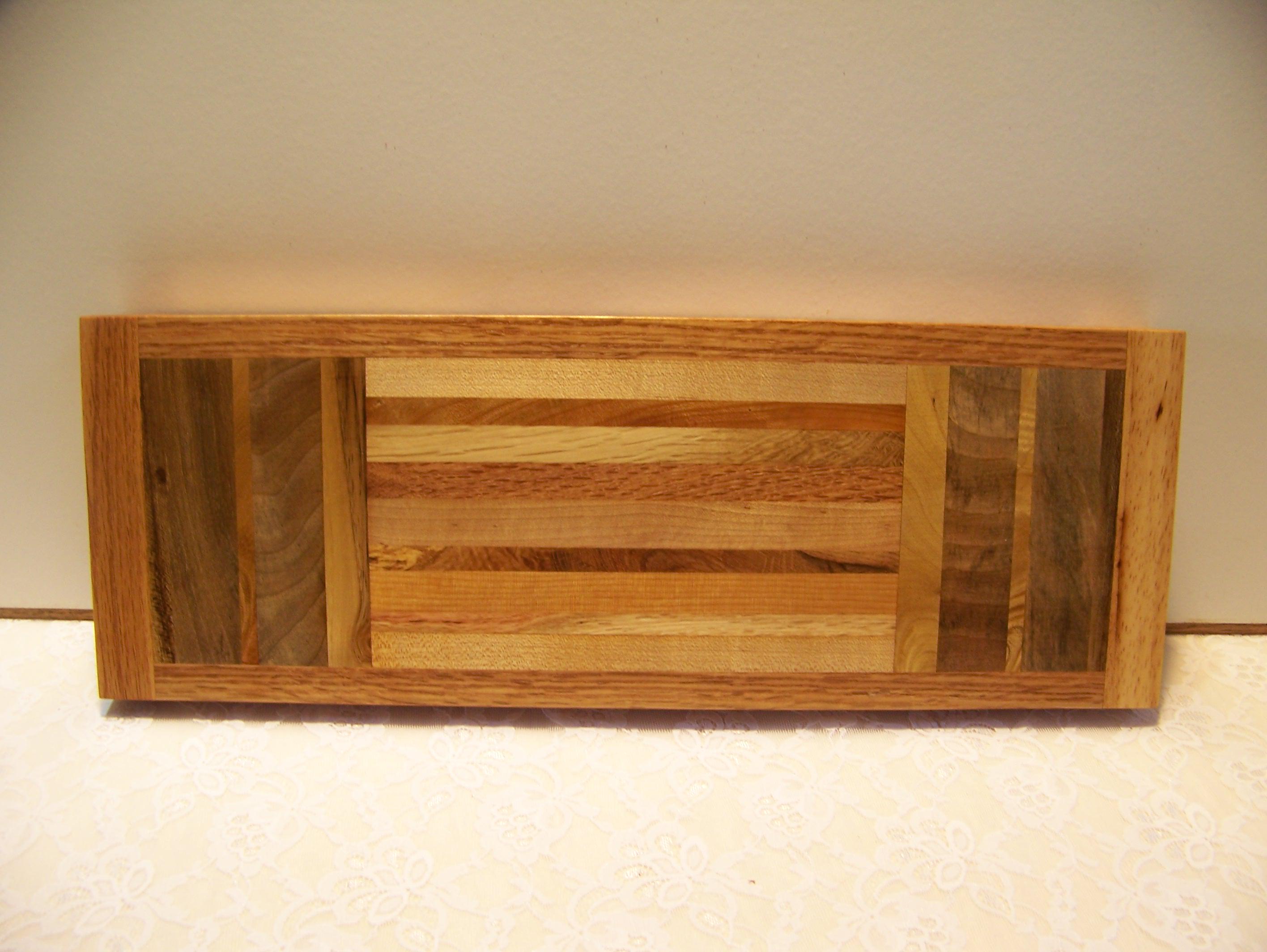 Cutting Board made using various Hardwoods - Pieced unique pattern.