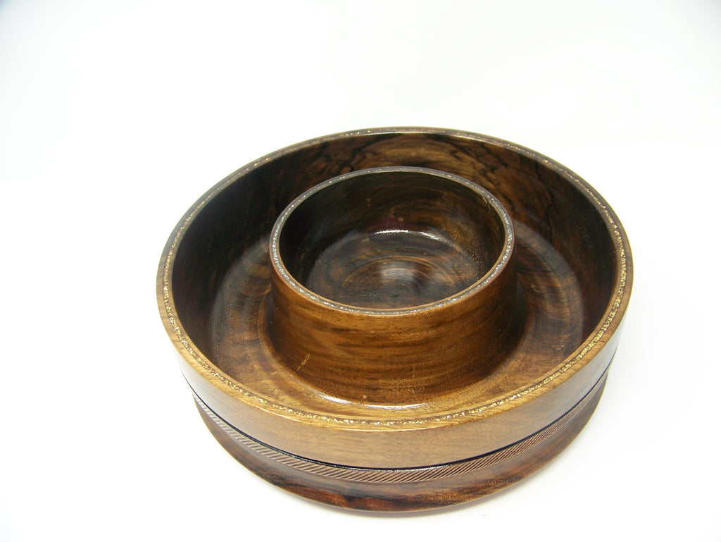 Walnut - Chip and Dip Bowl/Candy Dish - 1 Piece - Lathe Turned