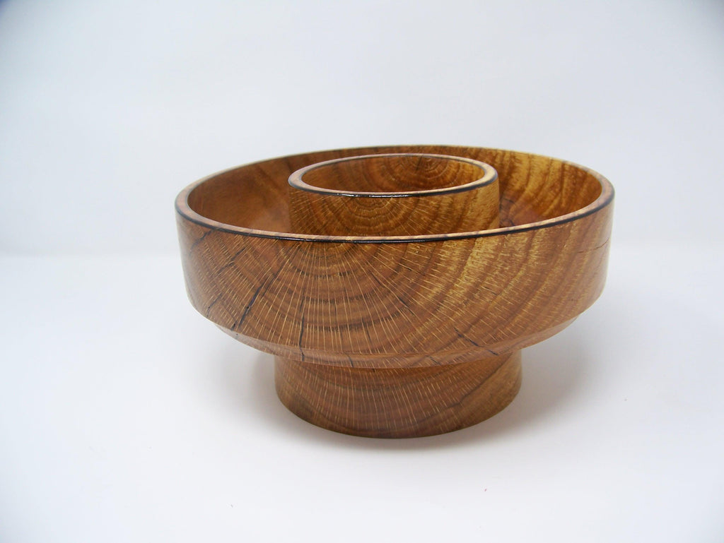 Oak - Chip and Dip/Candy Dish - Lathe Turned - 1 piece
