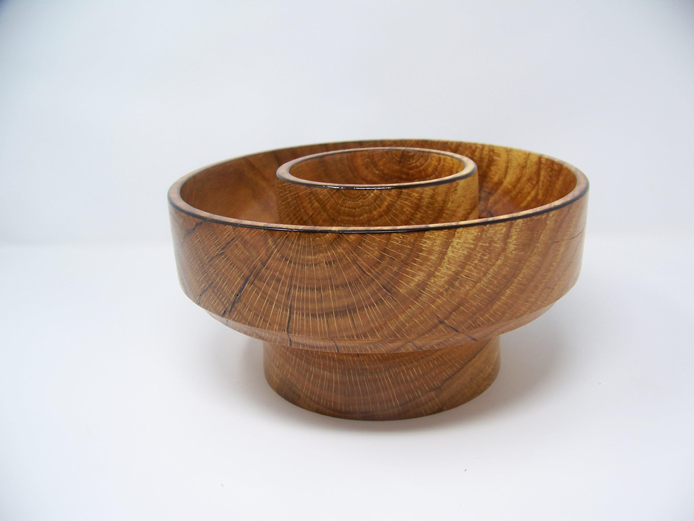 Oak - Chip and Dip/Candy Dish - Lathe Turned - 1 piece