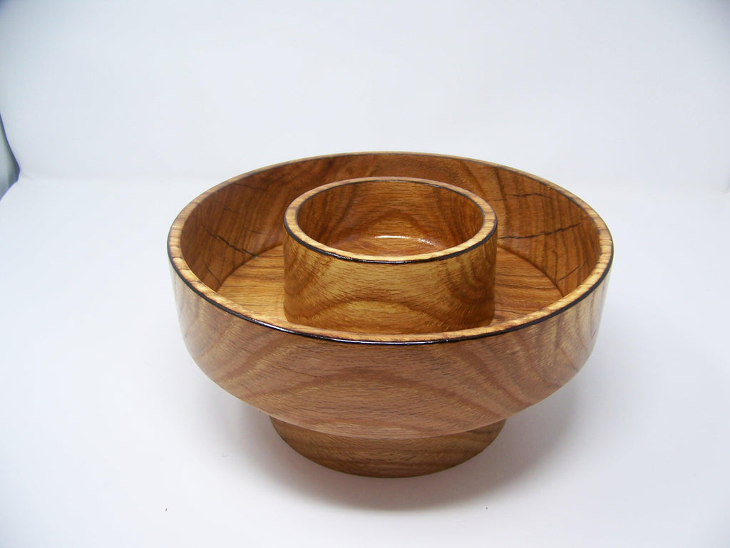 Oak - Chip and Dip/Candy Dish - Lathe Turned - 1 piece