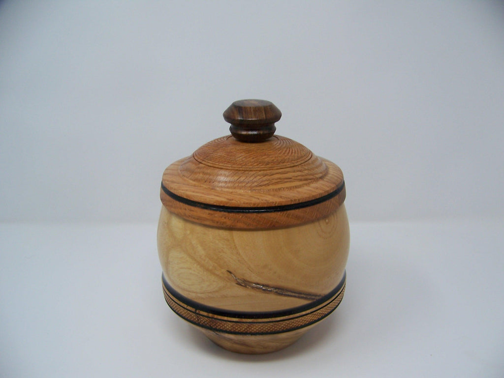 Oak and Madrona - Lathe turned canister with lid.