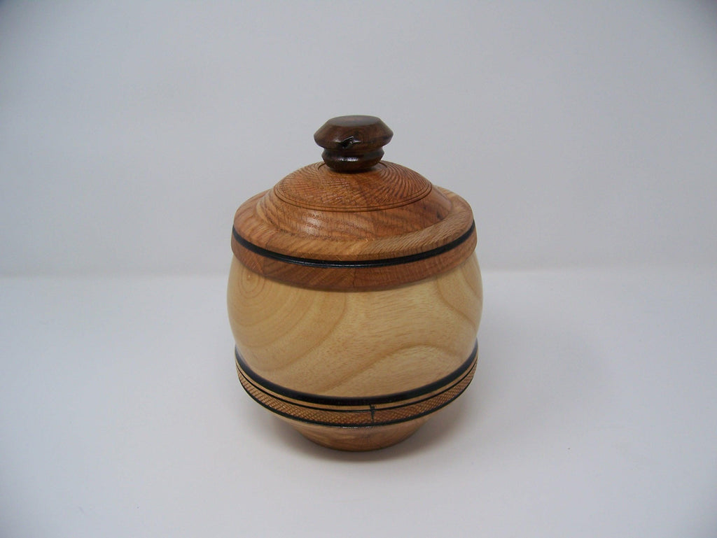 Oak and Madrona - Lathe turned canister with lid.