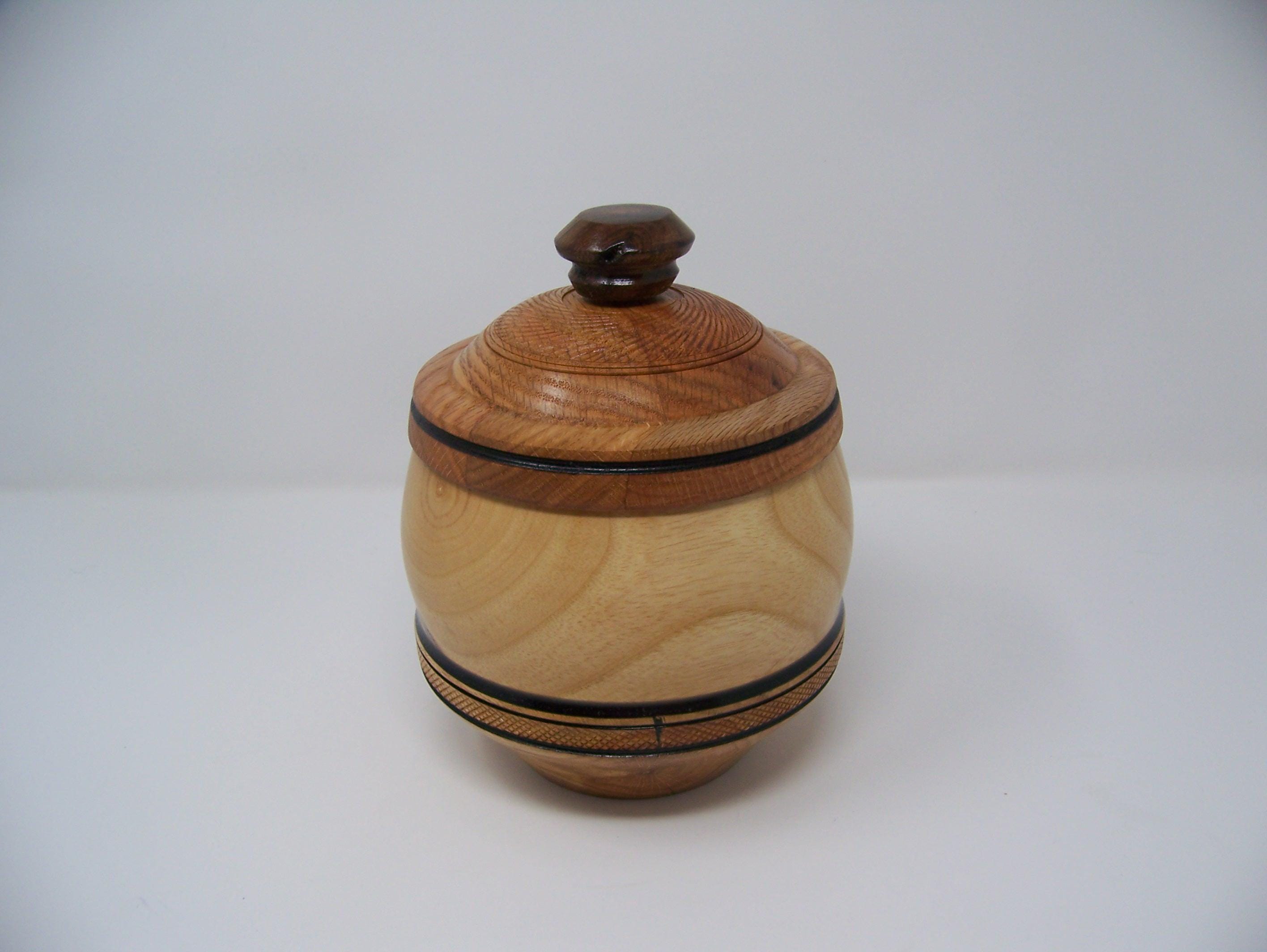 Oak and Madrona - Lathe turned canister with lid.