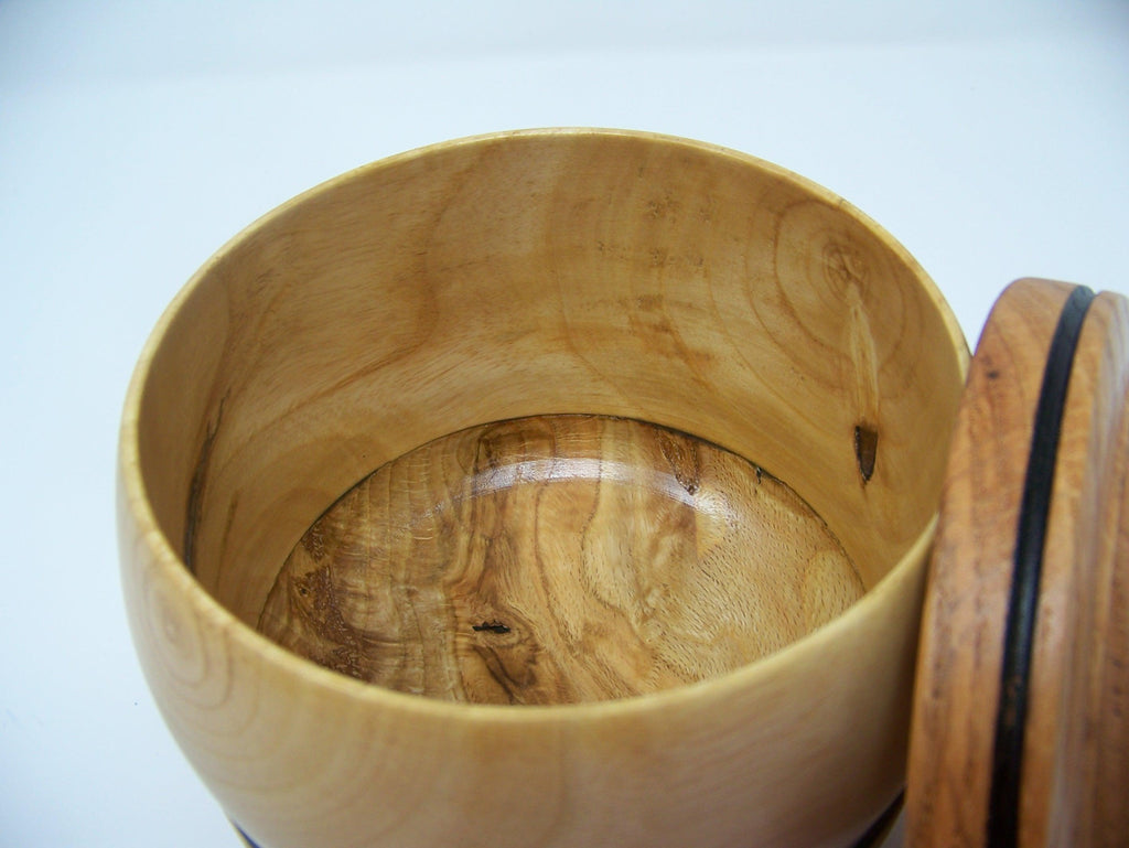 Oak and Madrona - Lathe turned canister with lid.