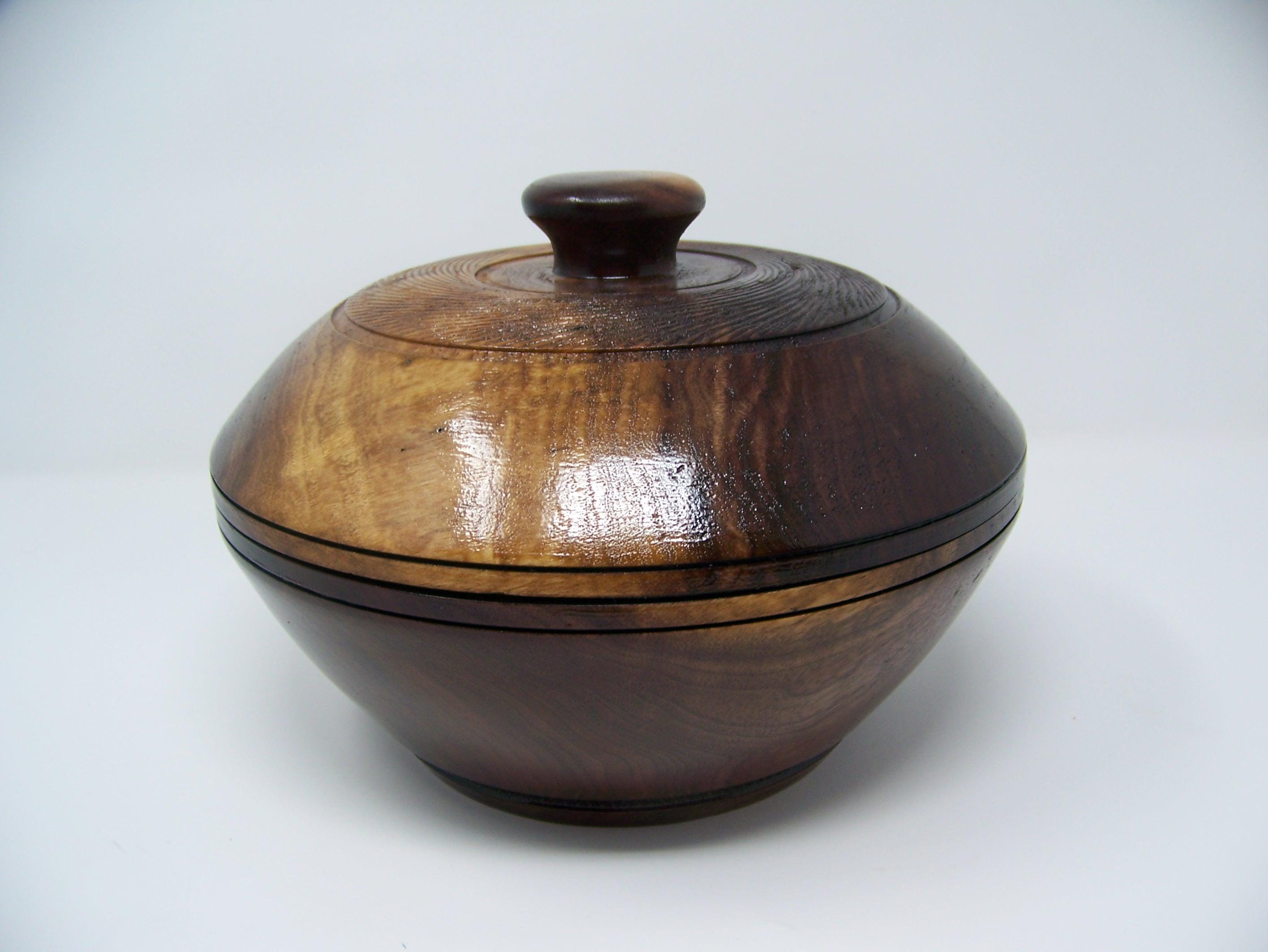 Black Walnut Bowl / with Lid - Lathe Turned