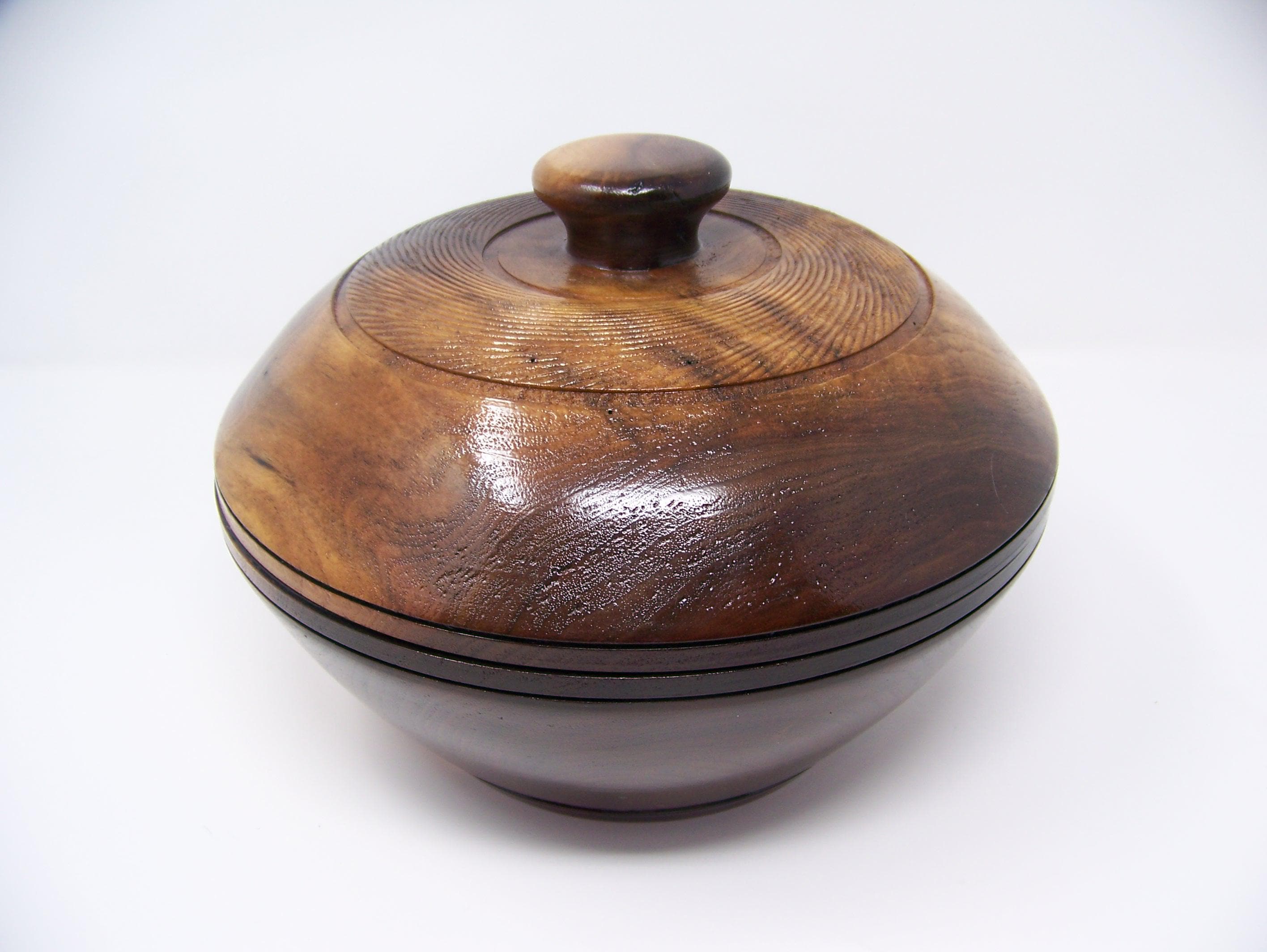 Black Walnut Bowl / with Lid - Lathe Turned